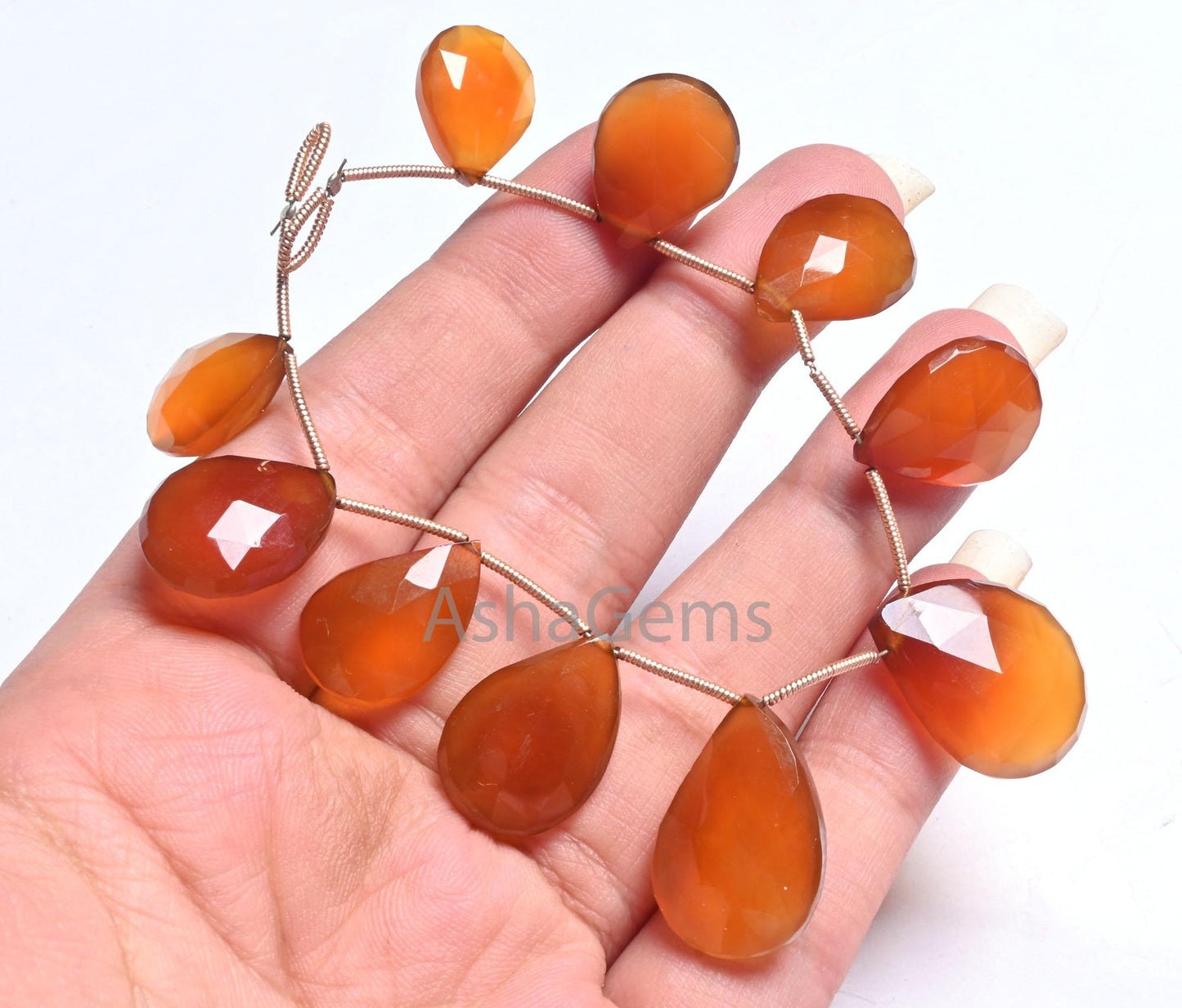 Beautiful Honey Brown Chalcedony faceted Pears Beads, Fine Shaded Chalcedony Fancy Handmade Teardrop Briolette Chalcedony Bead Jewelry Craft(AG 18672)