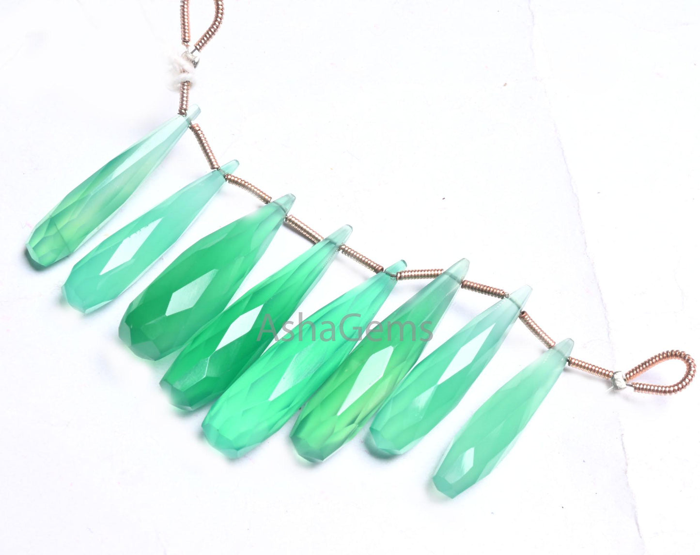 AAA Quality Green Onyx Faceted Long Drop Beads, Shaded Green Onyx Fancy Pencil Teardrop Briolette Gemstone Beads Jewelry making Pendant SALE (AG 18670)