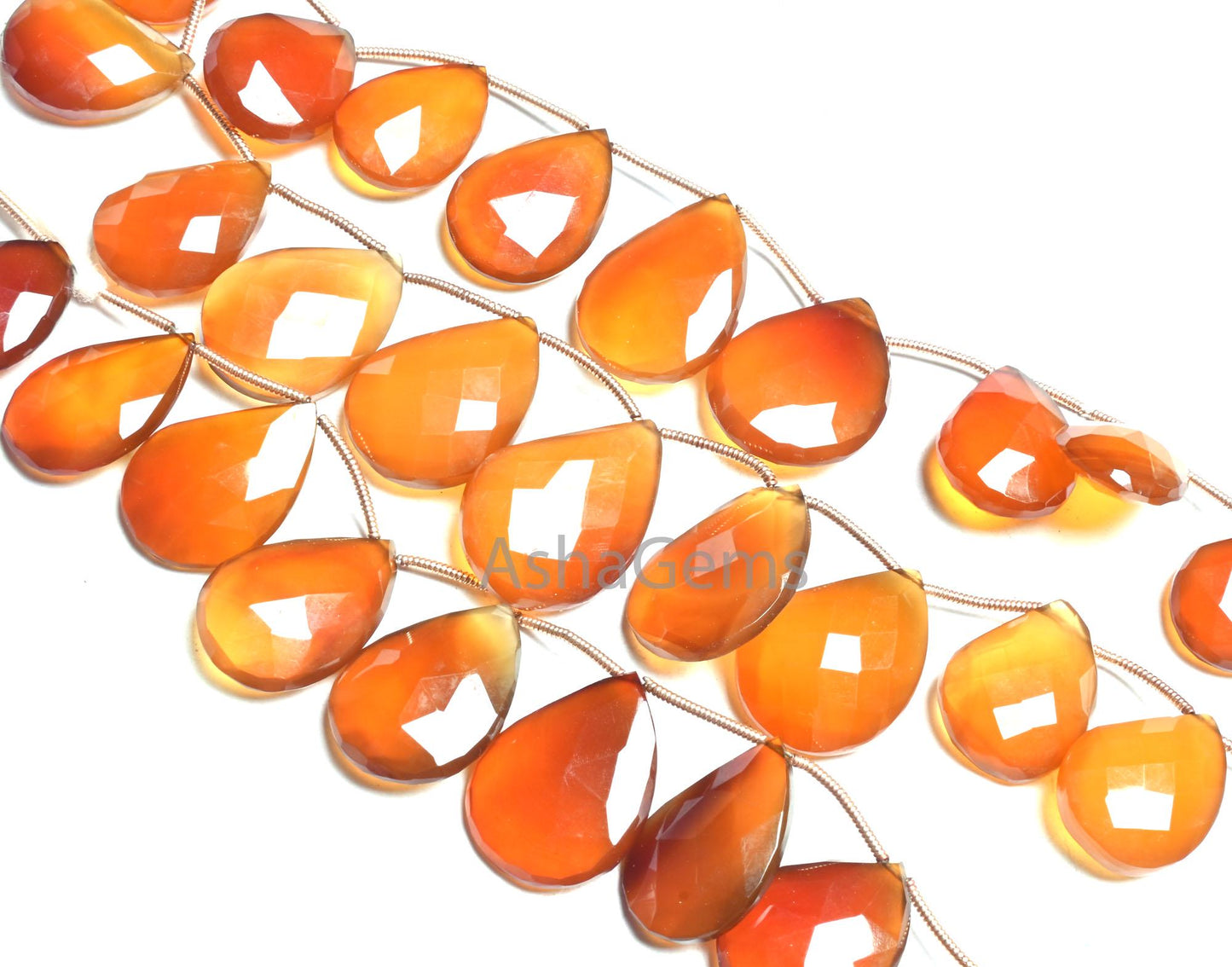 Beautiful Honey Brown Chalcedony faceted Pears Beads, Fine Shaded Chalcedony Fancy Handmade Teardrop Briolette Chalcedony Bead Jewelry Craft(AG 18672)