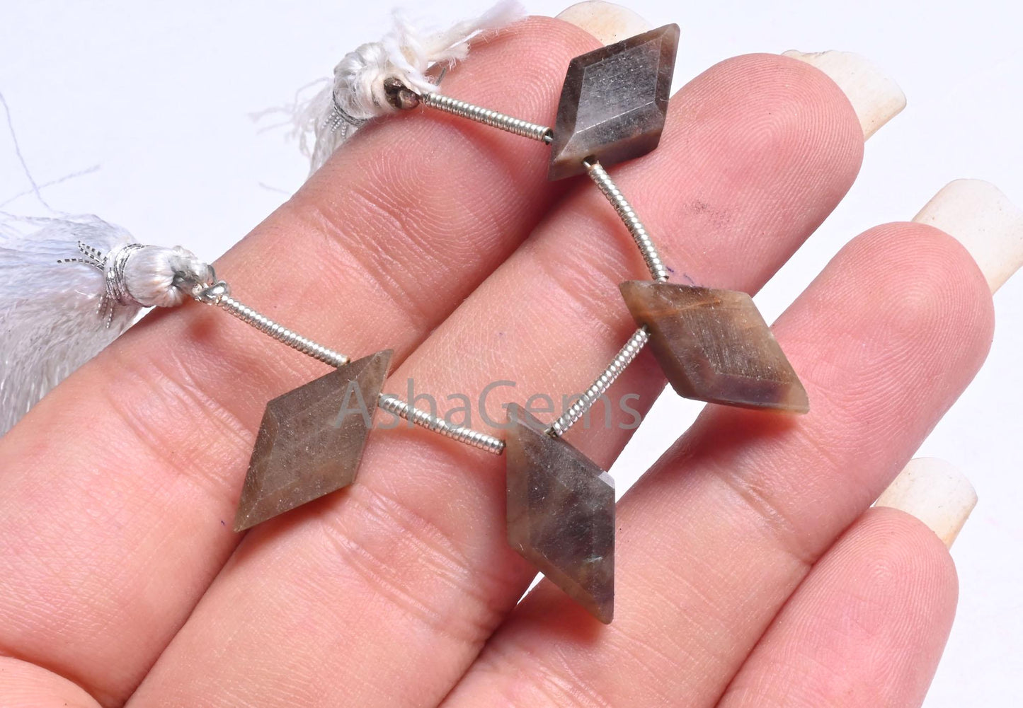 Beautiful Brown Jasper Faceted Rhombus Shape Beads,9-18mm Natural Jasper Fancy rhombus Side Drill Gemstone Briolette Bead Jewelry Craft SALE (AG 18673)