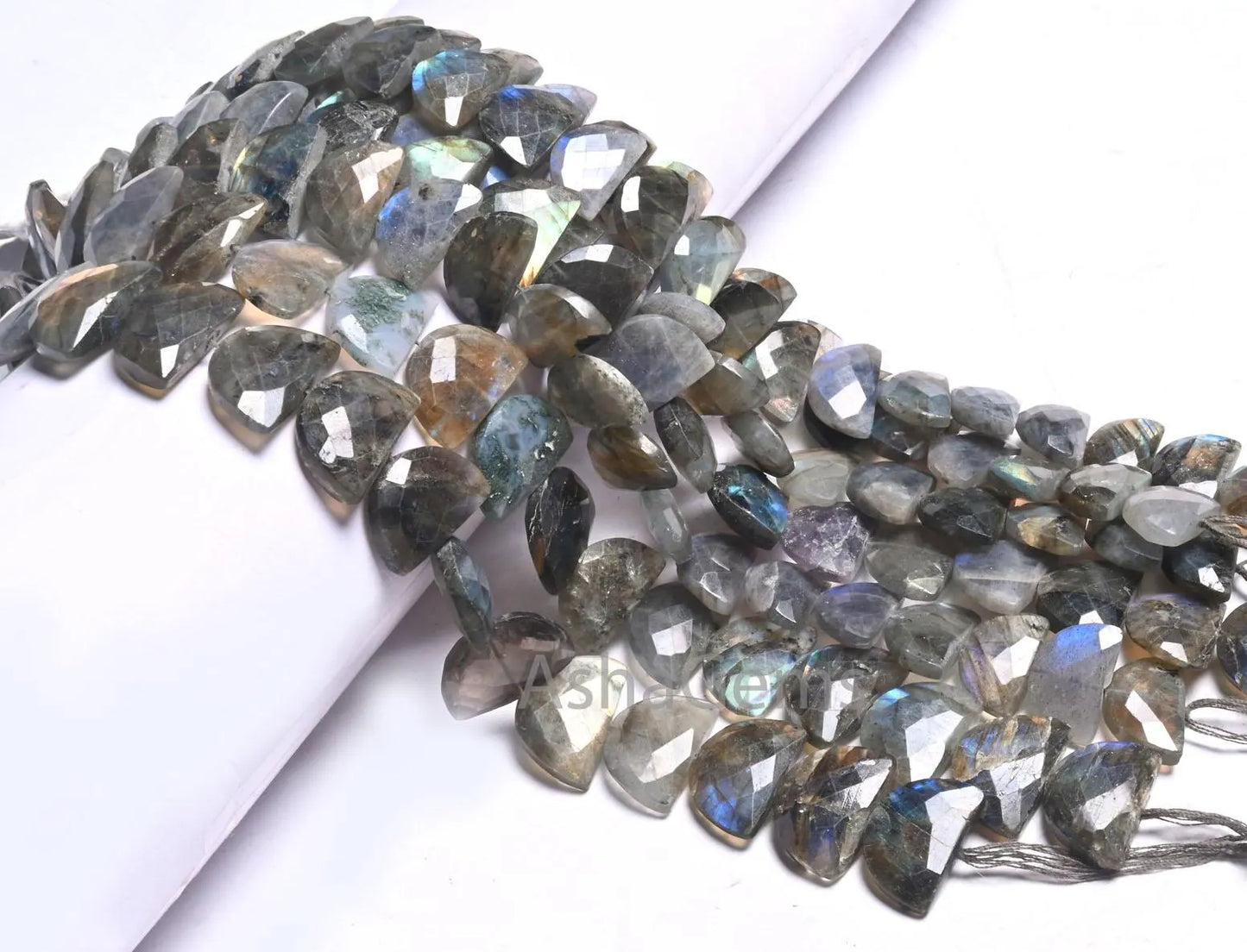 Natural Flash Labradorite Fancy D Shape Faceted Gemstone Beads,8" Strand Black rainbow half Moon Briolette T Drill labradorite Beads Jewelry(AG 18685)