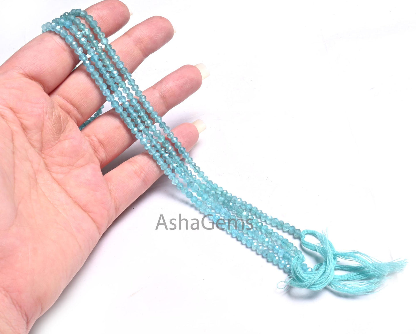 13" Fine Quality Sky Apatite Machine Cut Beads,3.6 mm Natural Blue Apatite Micro Cut Faceted Rondelle Gemstone Apatite Bead Jewelry Necklace