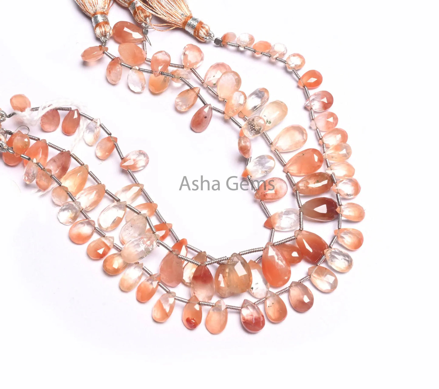 Natural Lepidocrocite Faceted Pears Shape Beads,8"Strand Shaded Red Orange Lepidocrocite Teardrop Briolette Gemstone Bead Jewelry Craft SALE (AG 18493)