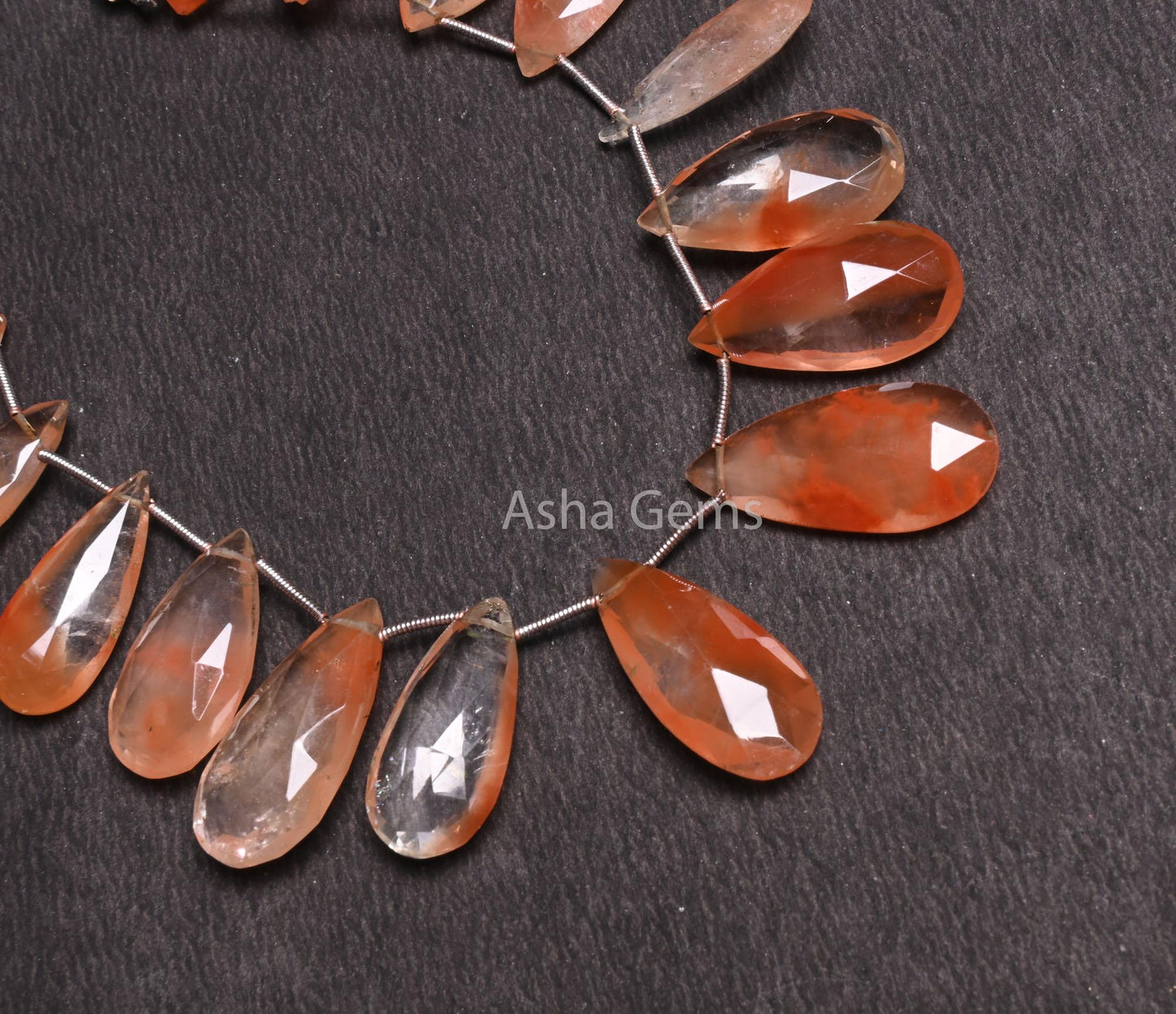 Beautiful Lepidocrocite Faceted Pears Gemstone Beads,8" Shaded Natural Lepidocrocite Big Size Teardrop Briolette Lepidocrocite Beads Jewelry (AG 18499)