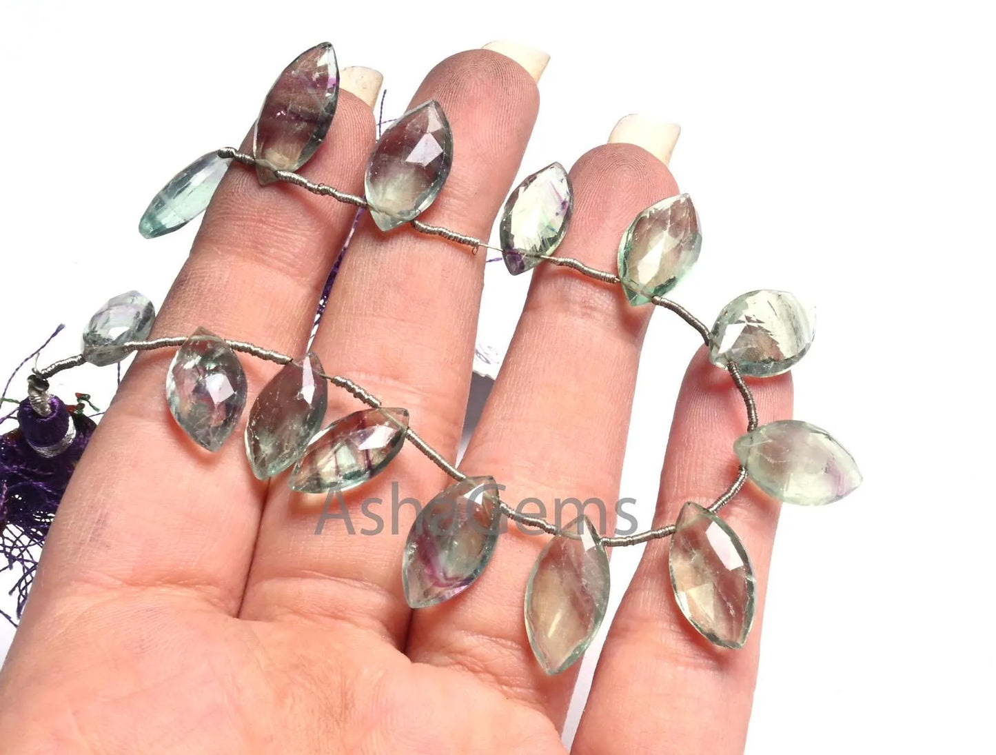 AAA Quality Green Fluorite Fancy Marquise Shape faceted Beads, Natural Fluorite Marquise Briolette Gemstone Fluorite Bead Jewelry Craft SALE (AG 18620)