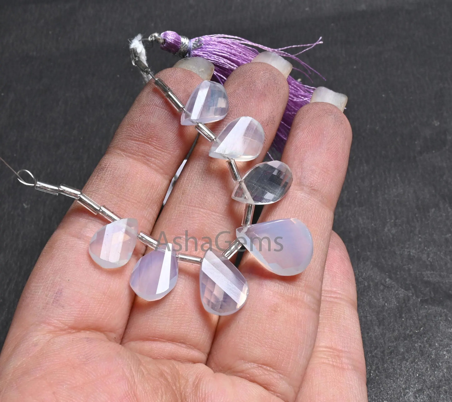 Beautiful Lavender Quartz Twisted Pear Shape Gemstone Beads, Natural Light Purple Lavender Quartz Faceted Briolette Fancy Beads Jewelry SALE (AG 18638