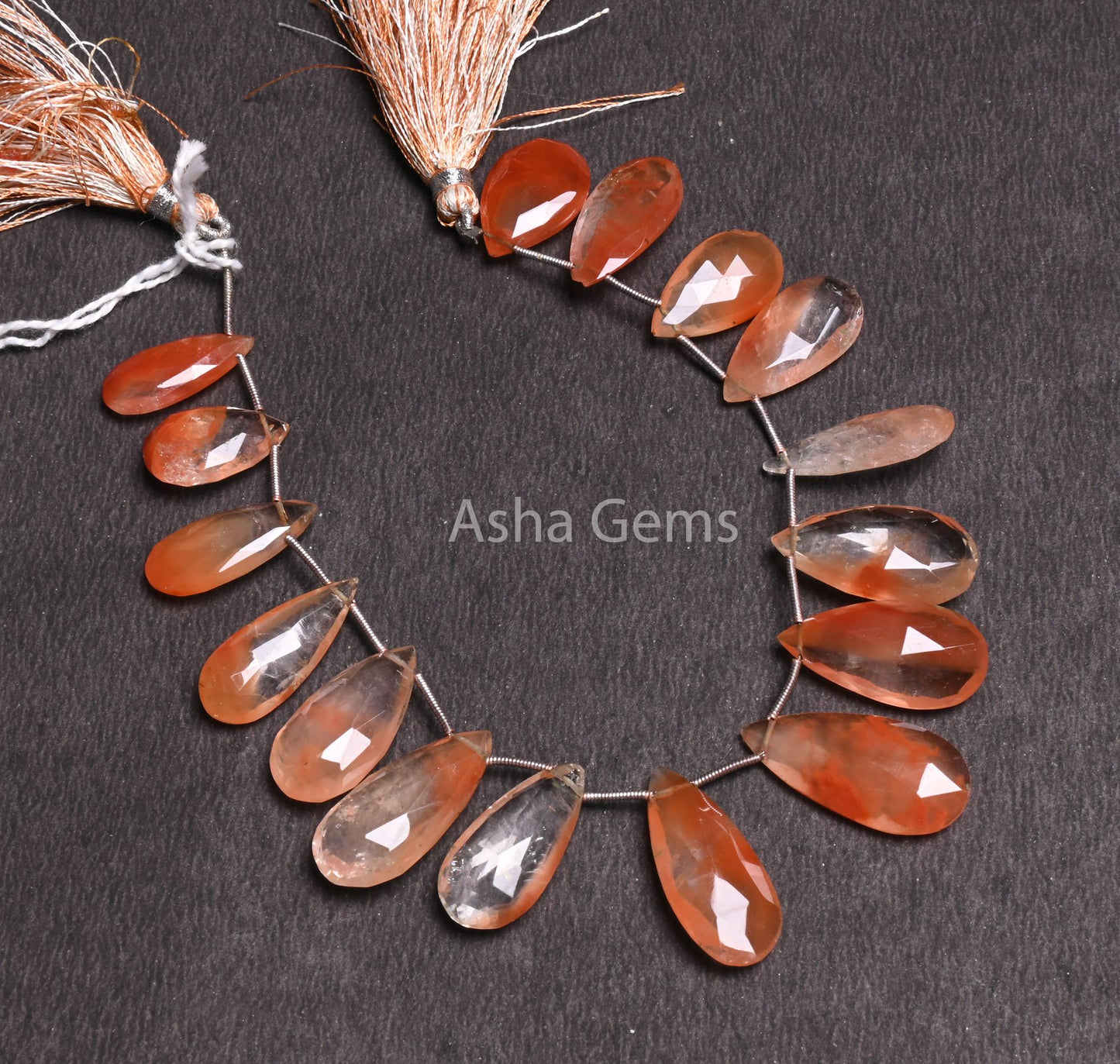 Beautiful Lepidocrocite Faceted Pears Gemstone Beads,8" Shaded Natural Lepidocrocite Big Size Teardrop Briolette Lepidocrocite Beads Jewelry (AG 18499)