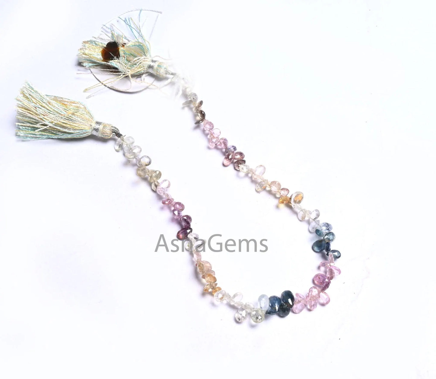 Beautiful Multi Sapphire faceted Pears Tiny Gemstone Beads, Fine Natural Multi Color Shaded Sapphire Briolette Sapphire Beads Jewelry SALE (AG 18633)