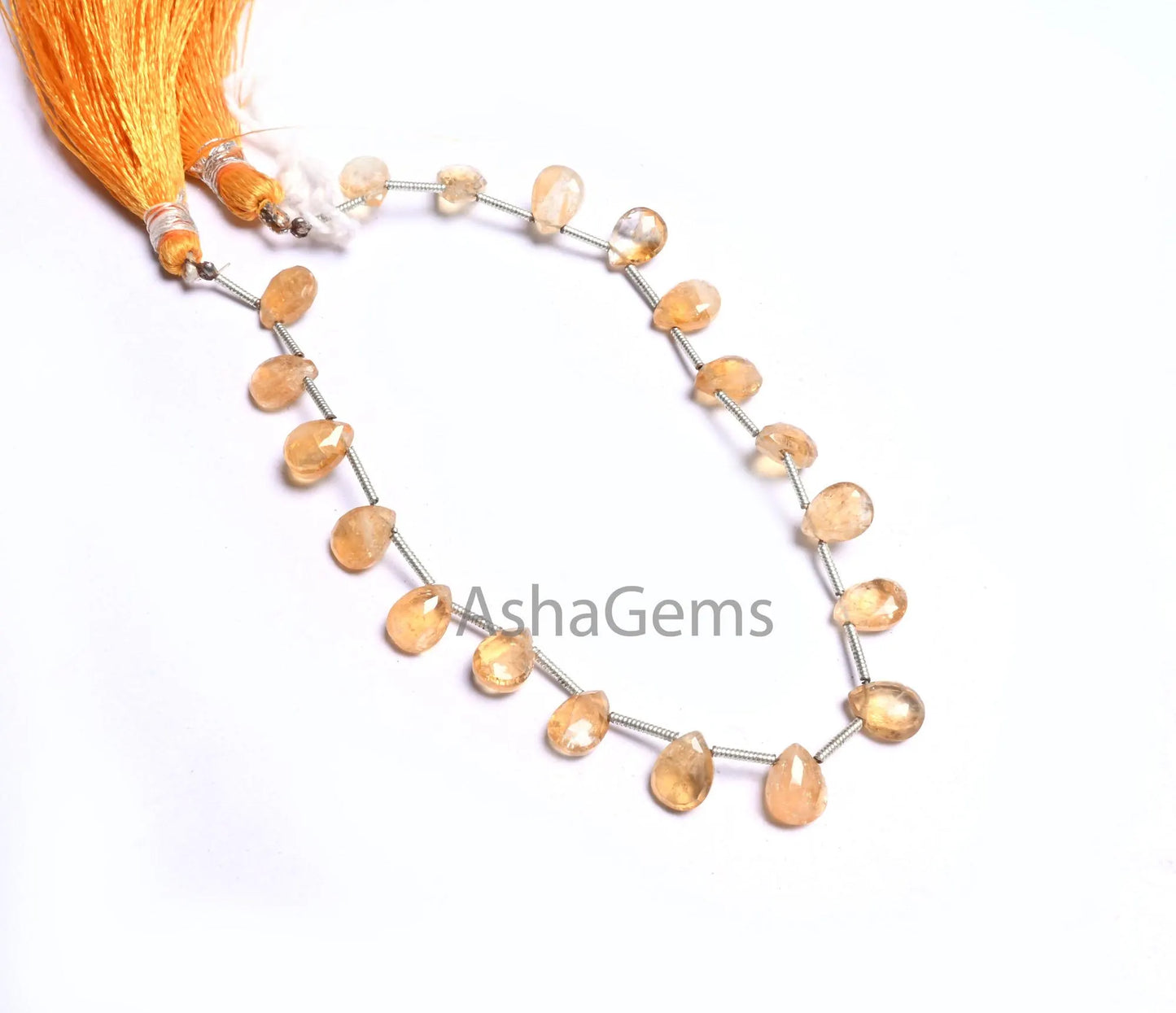 Natural Yellow Citrine Faceted Pears Shape Beads Gemstone Citrine Quartz Flat Teardrop Briolette Beads Side Drill Citrine beads jewelry SALE (AG 18634)