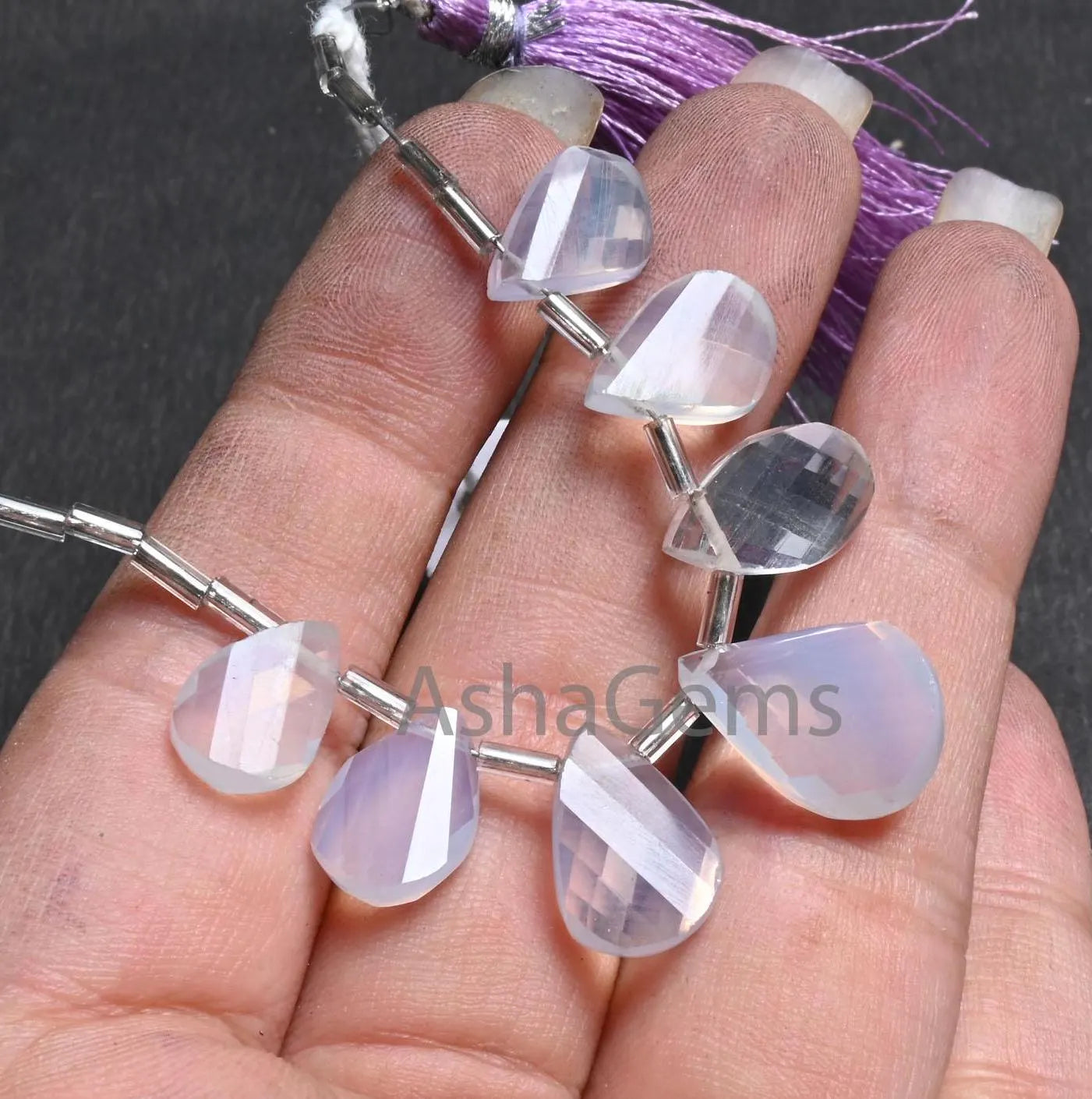Beautiful Lavender Quartz Twisted Pear Shape Gemstone Beads, Natural Light Purple Lavender Quartz Faceted Briolette Fancy Beads Jewelry SALE (AG 18638