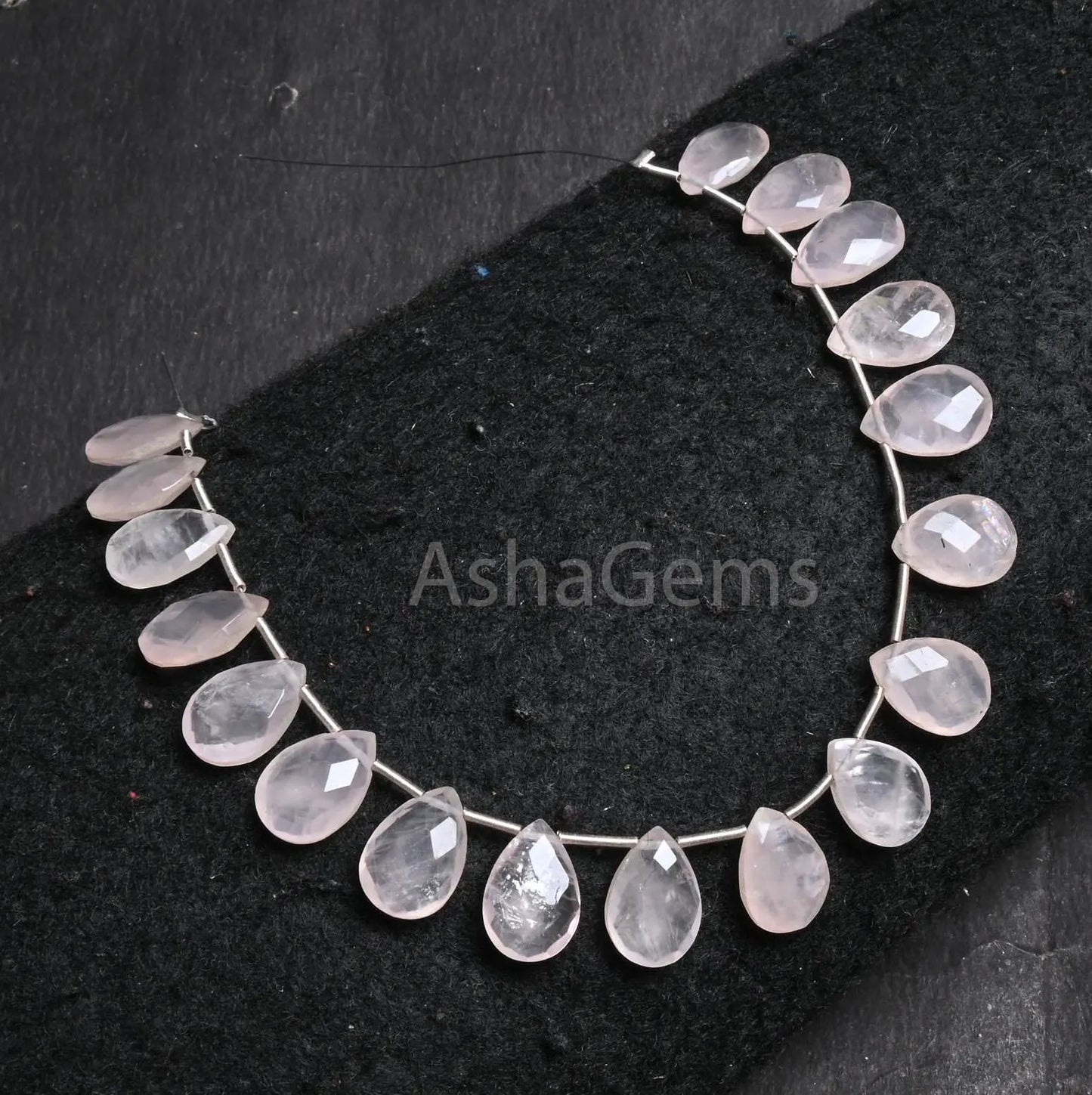 Beautiful Rose Quartz Faceted Pear Shape Gemstone Loose Beads,9-13 mm Natural Rose Pink Quartz Teardrop side Drill Quartz Bead Jewelry Craft(AG 18801)
