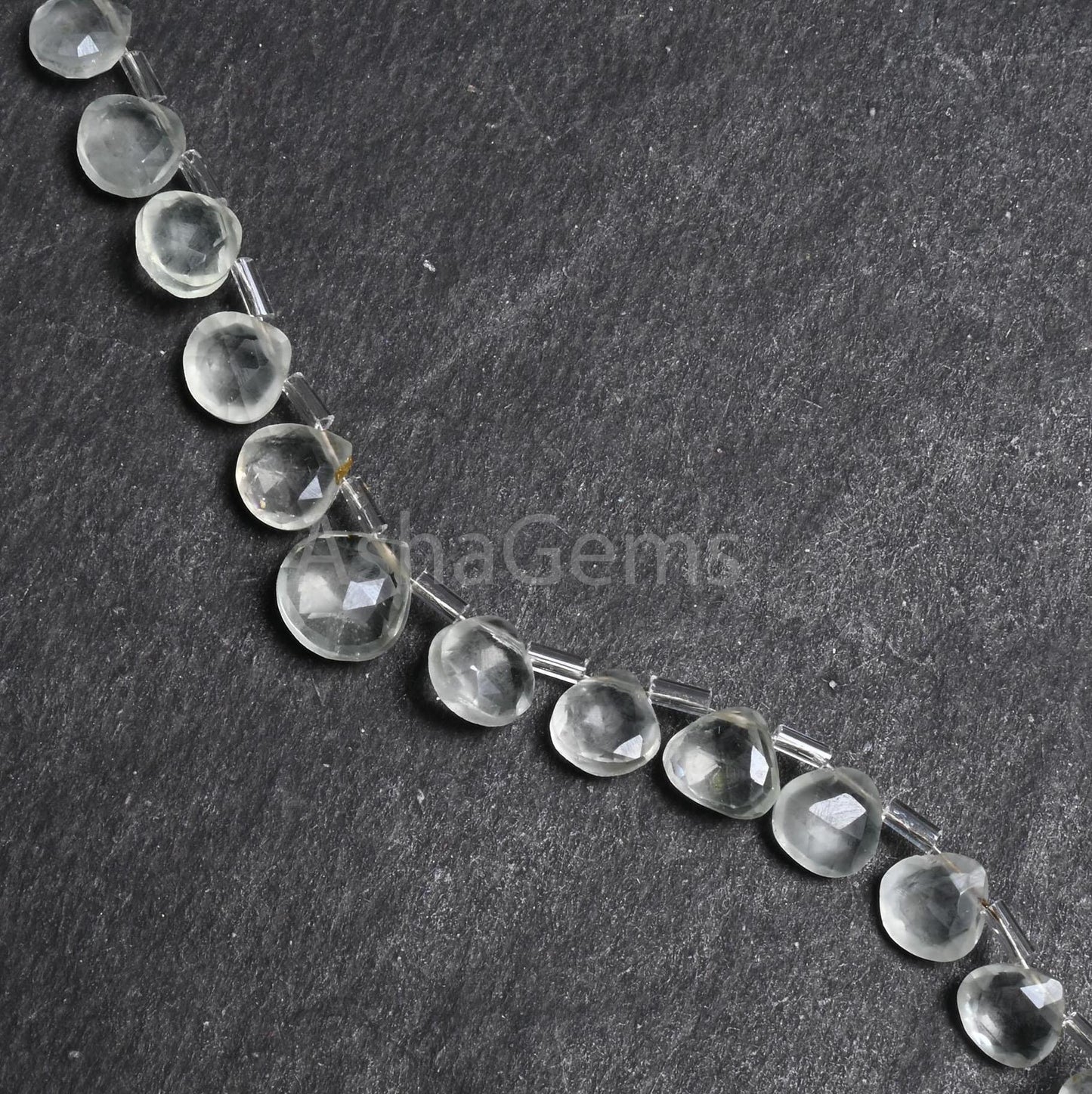 7-10mm Green Amethyst Faceted Heart Shape Gemstone beads, Natural Green Amethyst Heart Briolette Side Drill Amethyst bead Jewelry Craft SALE (AG 18857)