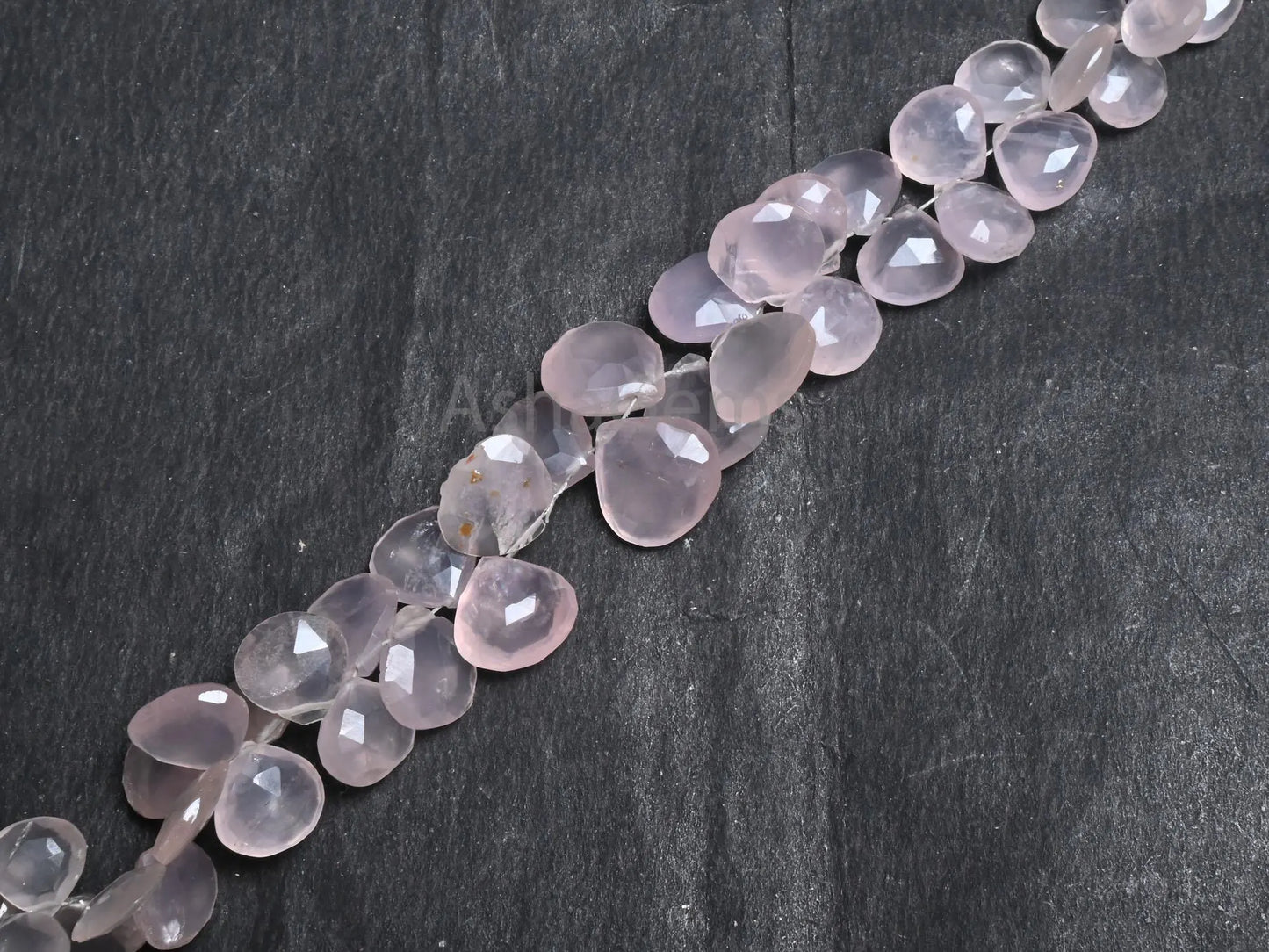 9-14 mm Fine Rose Quartz Faceted Heart Shape Gemstone Beads,8" Natural Pink Rose Quartz Heart Briolette Side Drill Pink Quartz Bead Jewelry (AG 18848)