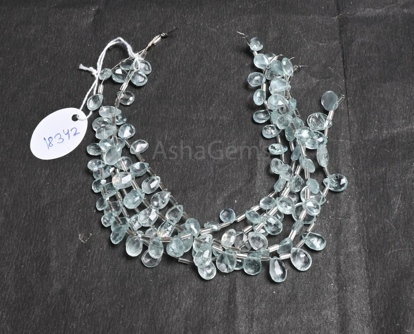 Natural Aquamarine Faceted Pears Shape Gemstone Loose beads,8" Fine Aqua Blue Aquamarine Side Drill Teardrop Briolette Beads Jewelry Crafts(AG 18842)