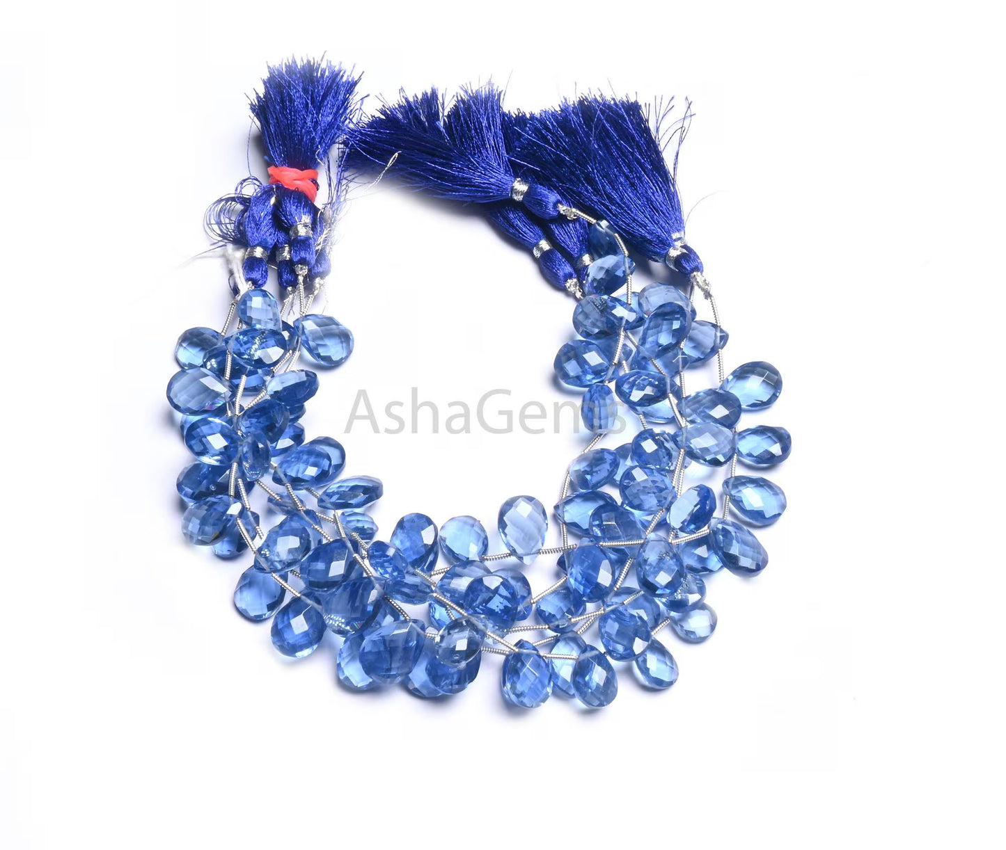 Beautiful Blue tanzanite Color Hydro Faceted Pear Side Drill Beads, AAA Quality Blue Hydro Teardrop Side Drill Briolette Beads Jewelry Craft(AG 18851)
