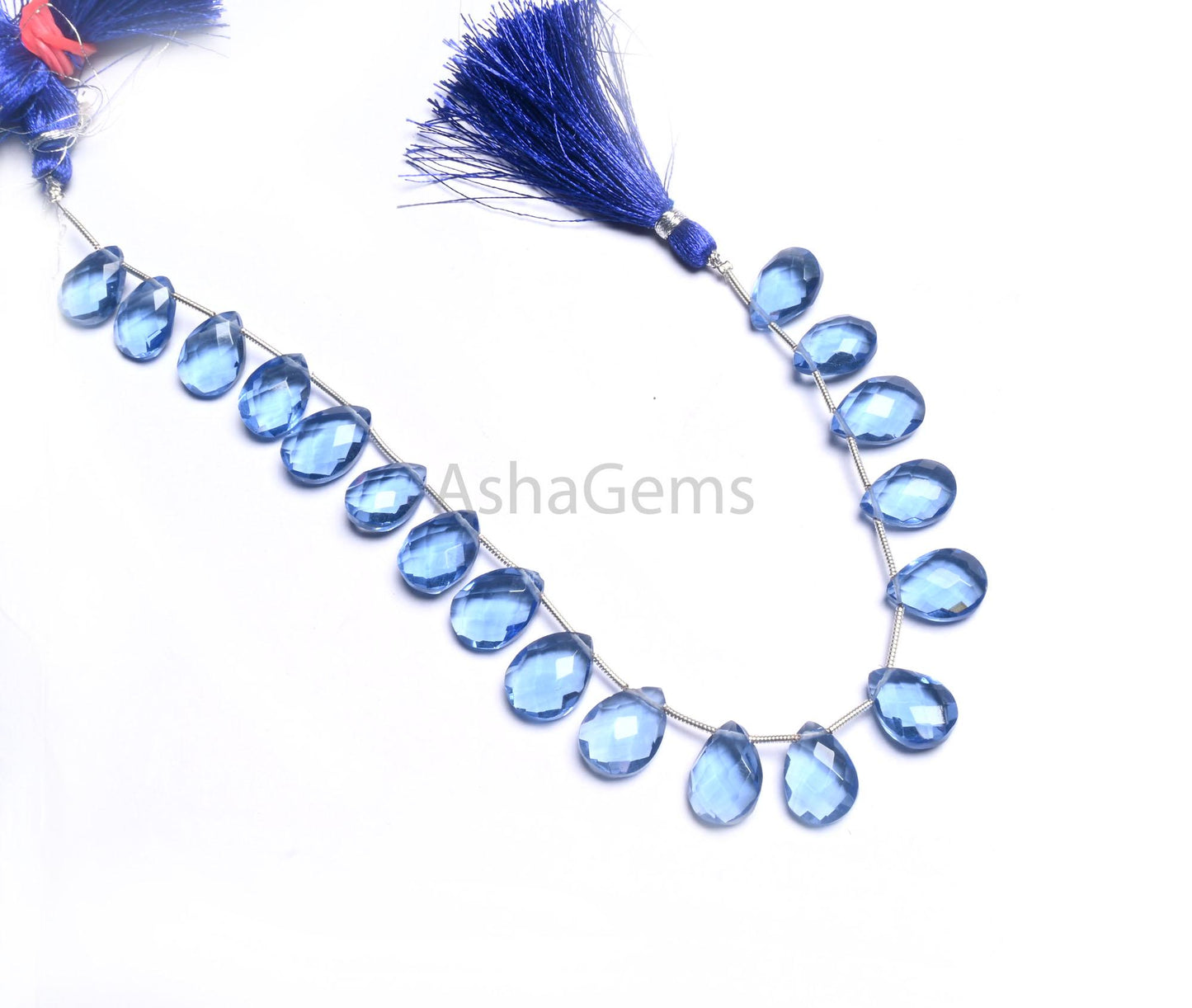 Beautiful Blue tanzanite Color Hydro Faceted Pear Side Drill Beads, AAA Quality Blue Hydro Teardrop Side Drill Briolette Beads Jewelry Craft(AG 18851)