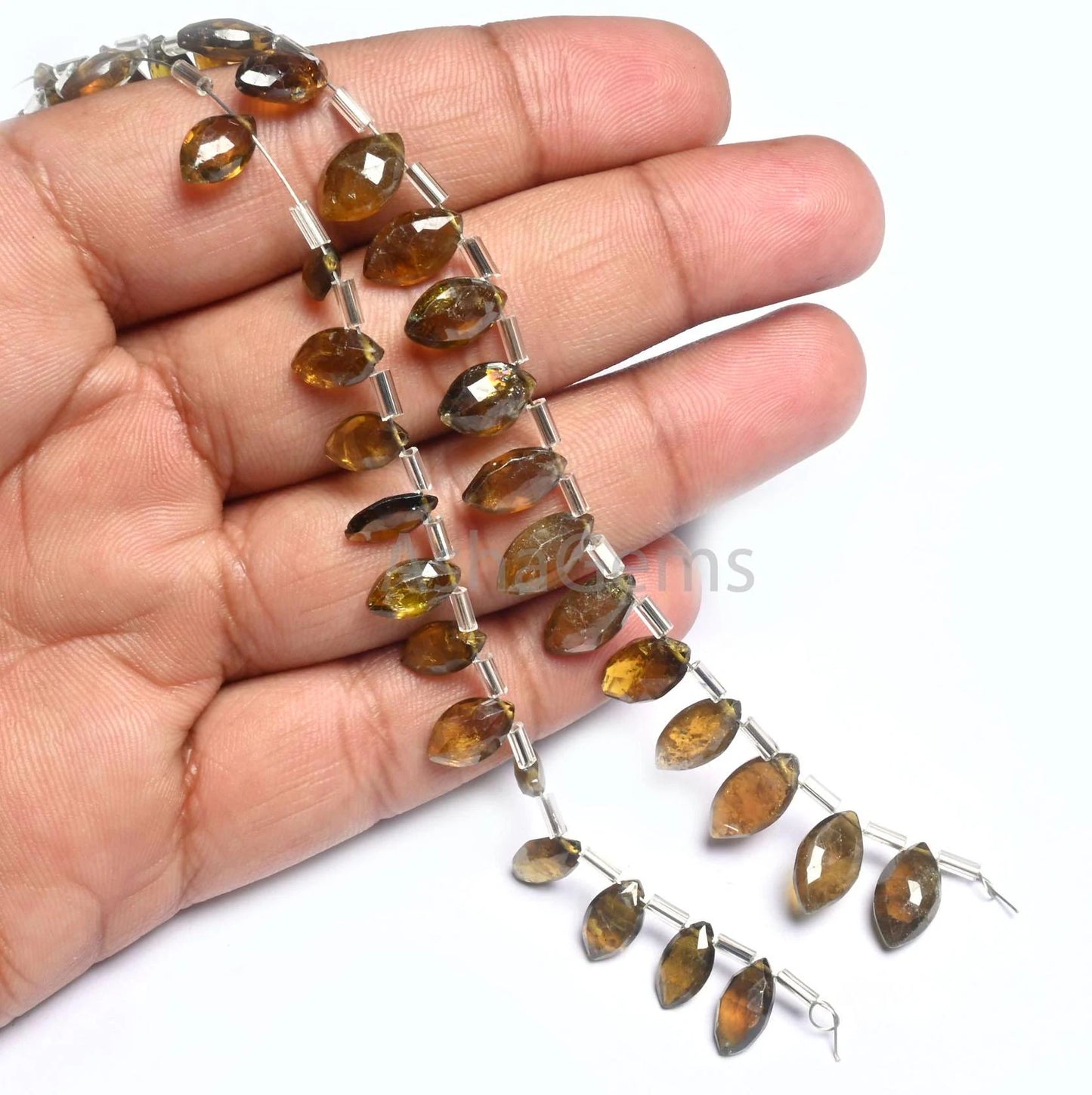 Natural Andalusite Faceted marquise Shape Beads,8" Andalusite Beads. Genuine andalusite Marquise briolette Side Dril bead Jewelry Craft SALE (AG 18835)