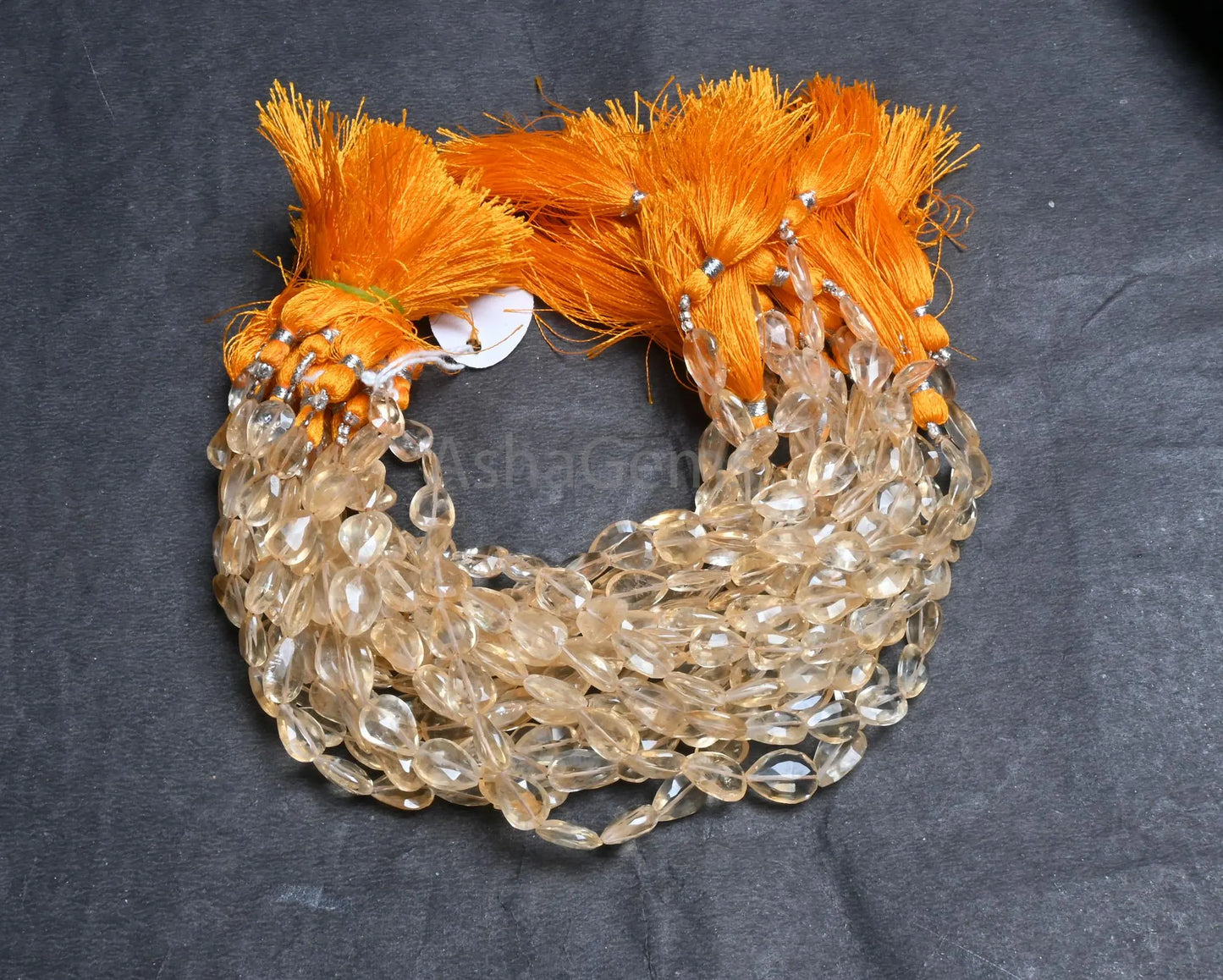 Beautiful Citrine Quartz Faceted Pears Shape Handmade Beads,8" Natural Yellow Citrine Indian Cut Teardrop Straight Drill Beads Jewelry Craft(AG 18833)