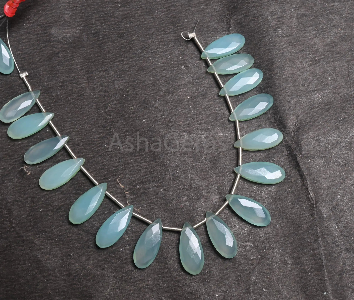 Beautiful Aqua Chalcedony Fancy Long Pears Shape Faceted Bead,6-15mm Fine Aqua Blue Chalcedony Teardrop Briolette Gemstone Bead Jewelry SALE(AG 18777)
