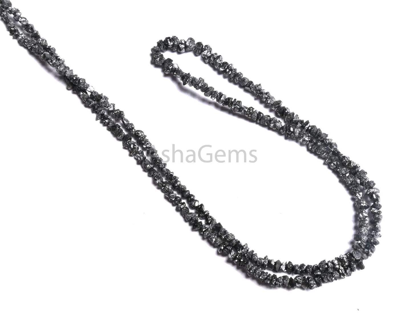 Natural Black Diamond Uncut Beads, Fine Raw Diamond Tiny Chips Beads,16" Strand Real Diamond Uncut chip Beads Genuine Diamond Beads Necklace( AG 18724)