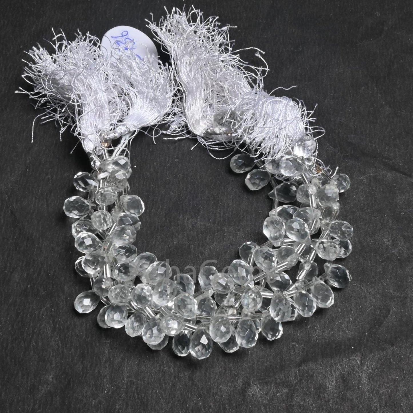 AAA Quality White Crystal Quartz Hydro Faceted Drop Shape Beads, Crystal White Teardrop Briolette Side Drill Bead Jewelry making Crafts SALE(AG 18736)