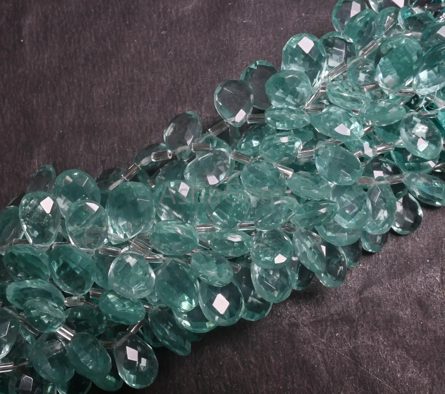 Beautiful Sea Green Chalcedony Color Hydro faceted Pears Shape Beads, AAA Green amethyst Color Hydro Teardrop Briolette Beads Jewelry Making (AG 18737)