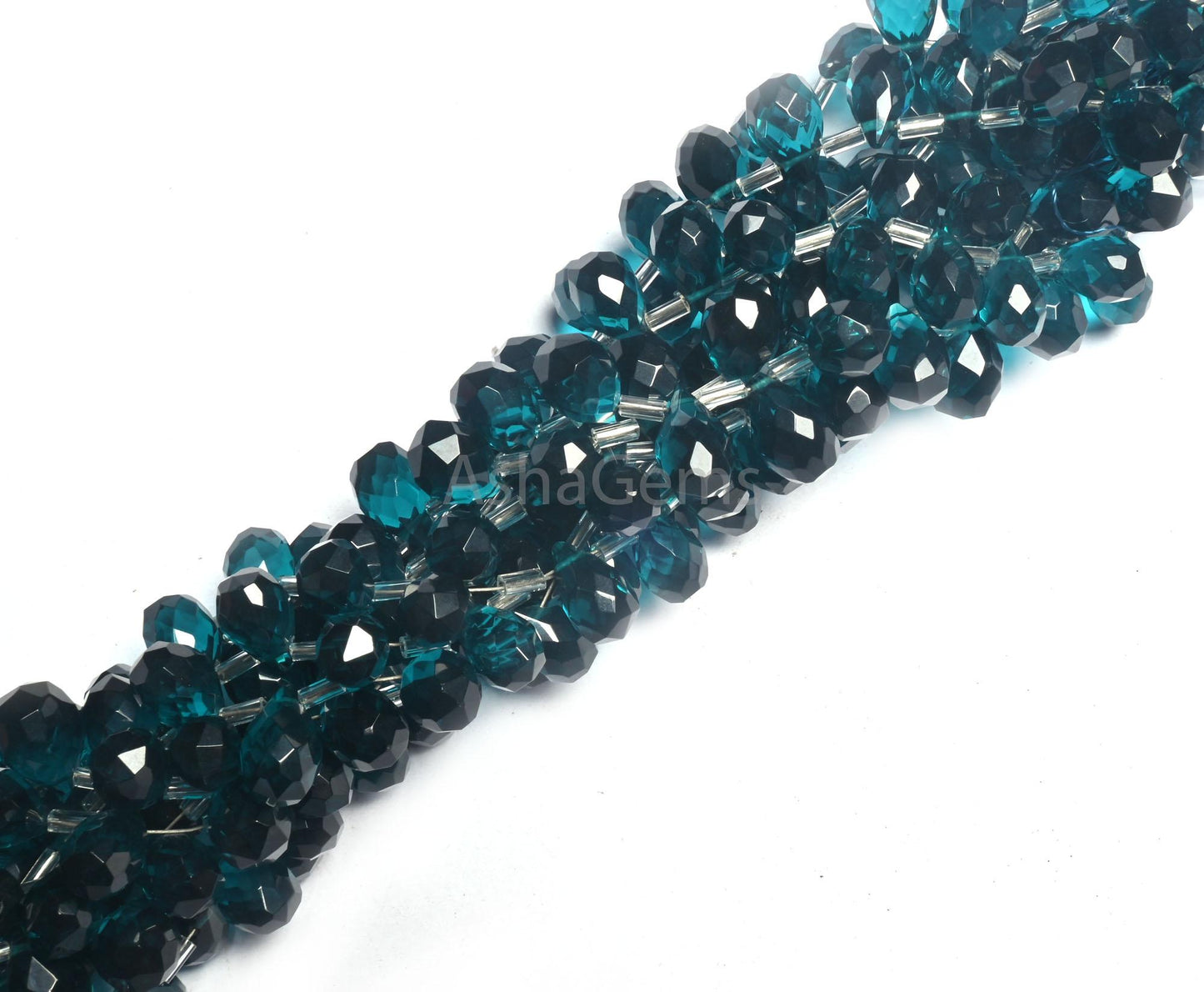 AAA Quality London Blue Topaz Color Hydro Faceted Drops Beads, Blue Topaz Hydro Teardrop Briolette Side Drill bead For Jewelry making Crafts(AG 18744)