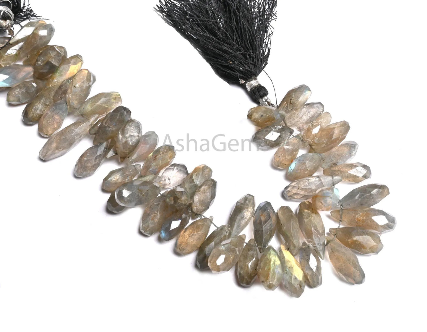 Natural labradorite fancy Long Drop Indian cut Beads, Multi Fire Labradorite Faceted Teardrop Briolette Handcut Gemstone Beads Jewelry Craft(AG 18725)