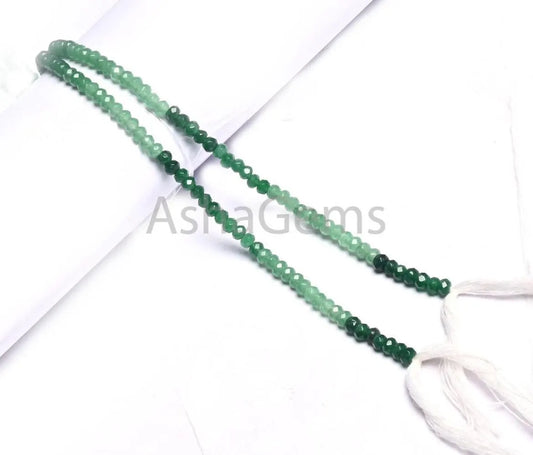 16 Inch Strand Shaded Green Onyx Faceted Rondelle Shape Beads,4-4.5 mm AAA Green Onyx Machine Cut Onyx Micro faceted Bead Jewelry Craft SALE