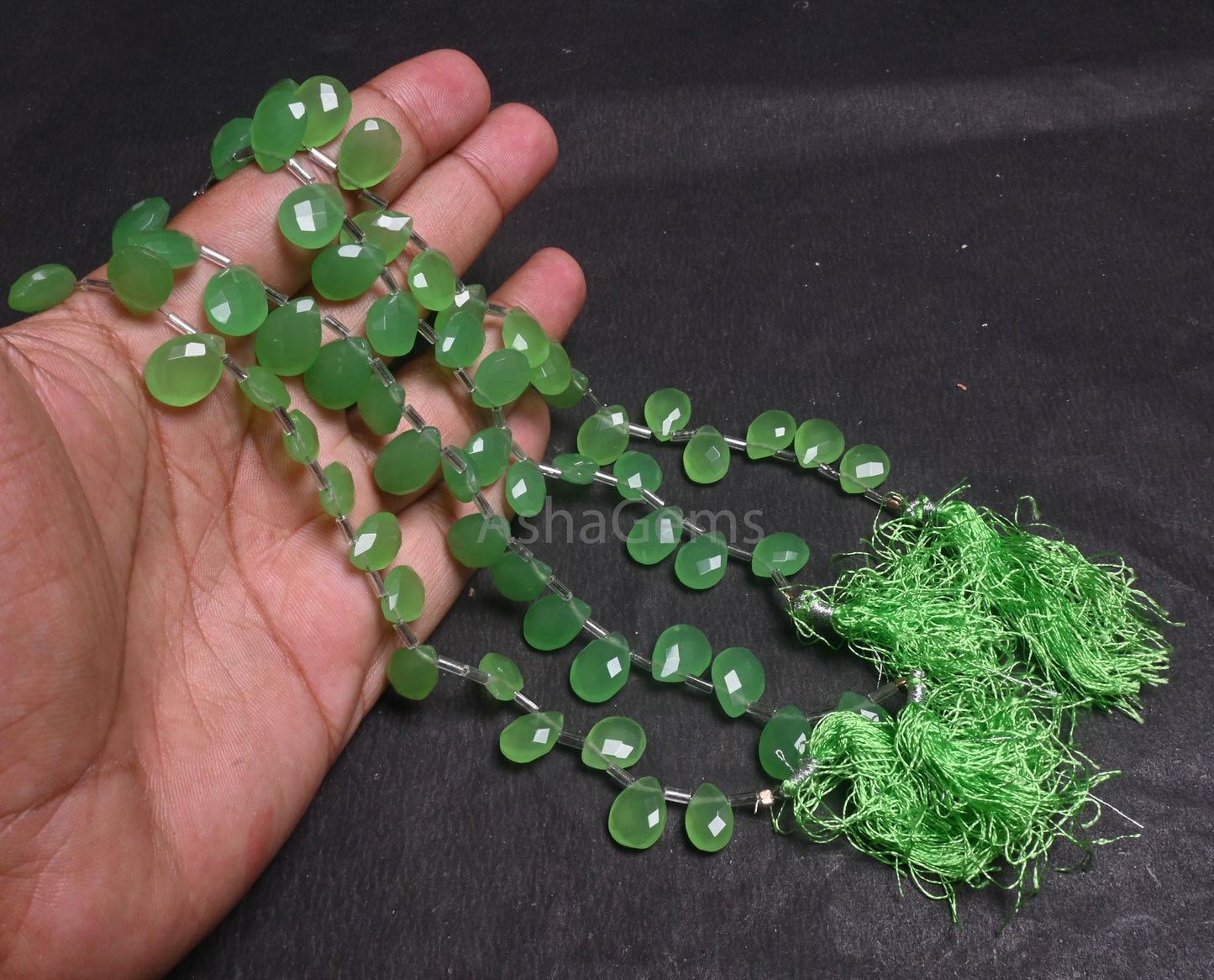 Beautiful Green Quartz Hydro Checker Cut Pears Shape Beads,9" Strand AAA Green Hydro Faceted Teardrop Briolette Side Drill Bead Jewelry SALE (AG 18752)