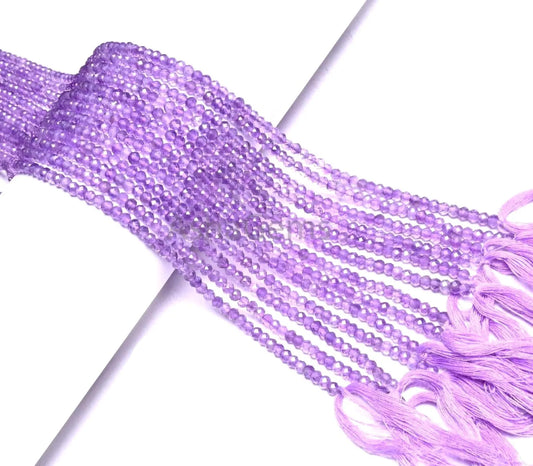 Natural Pink Amethyst Micro Cut faceted Rondelle Gemstone Loose Beads, 13" AAA+ Quality Pink Amethyst Machine Cut Bead jewelry Necklace SALE