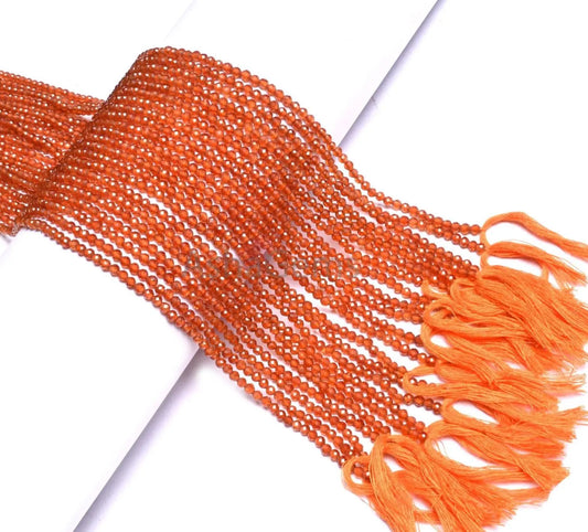 AAA Quality Natural Hessonite garnet Machine Cut Beads,3 mm Brown Garnet Micro Cut Faceted Rondelle Gemstone Hessonite Bead Jewelry Necklace