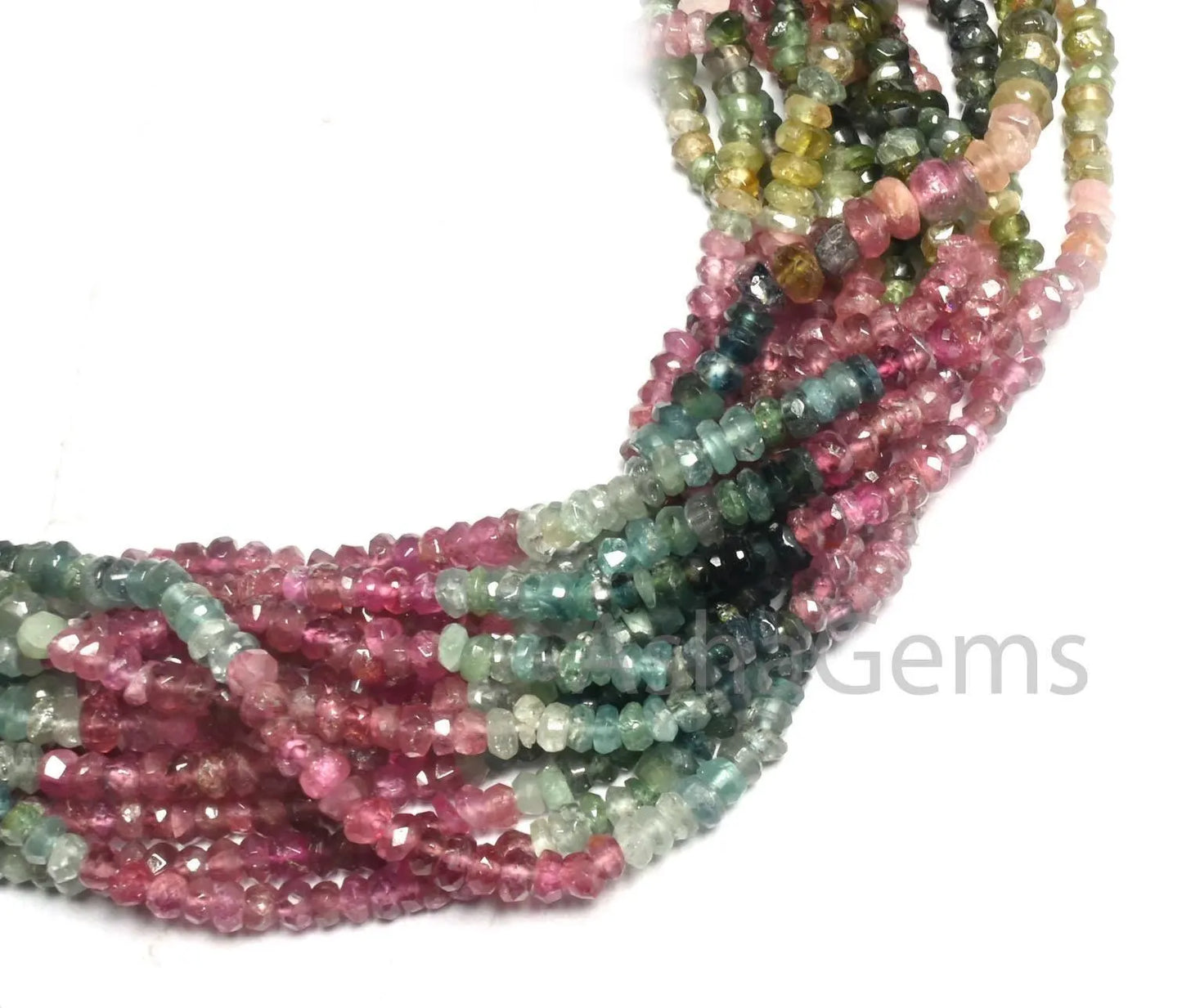 Beautiful Tourmaline faceted Rondelle beads,13" natural Multi tourmaline Indian cut handmade tourmaline Beads Necklace Jewelry making Crafts