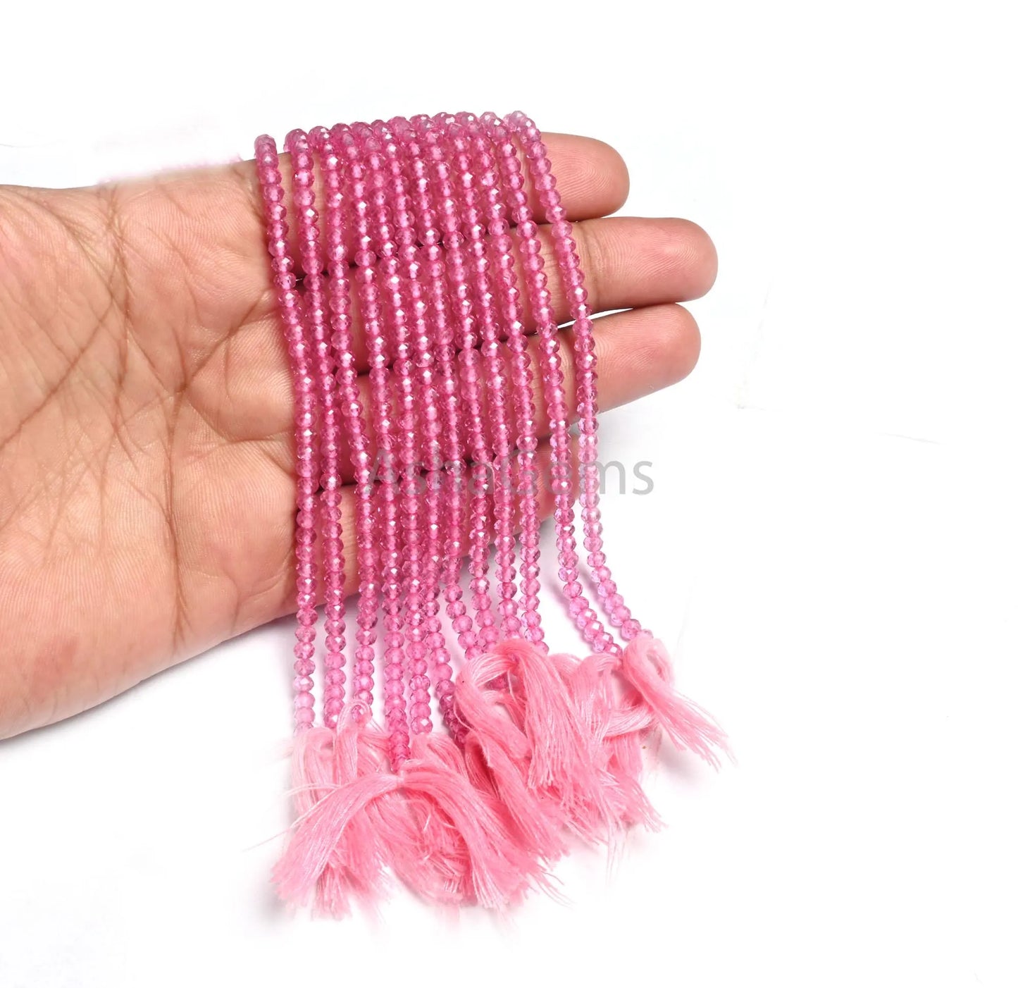 AAA Natural Topaz Pink Coated Micro Cut Faceted Rondelle Beads, Topaz Machine Cut Gemstone Beads, Topaz Pink Coated Beads Jewelry Craft SALE