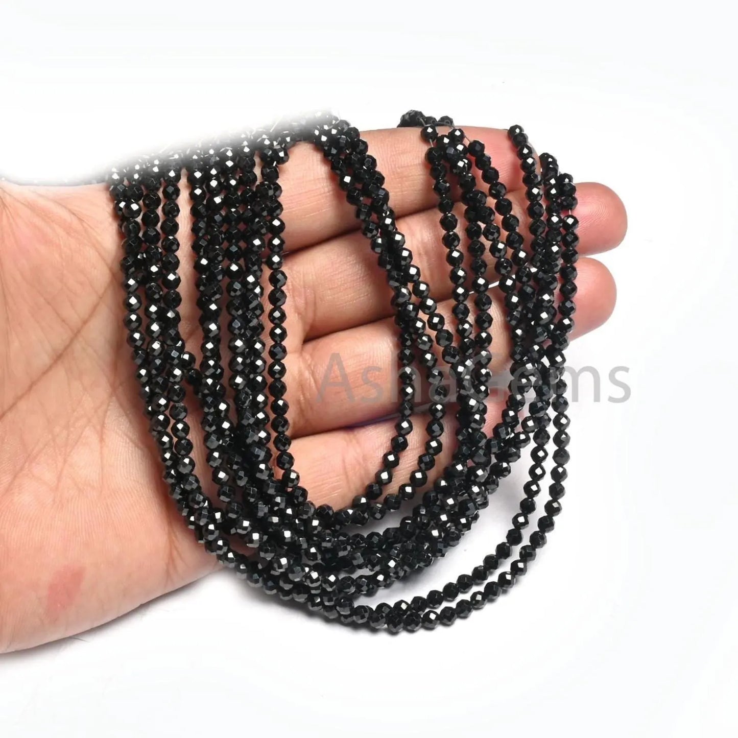 3.5 mm Natural Black Spinel Faceted Rondelle Gemstone Beads,15.5" AAA Coal Black Spinel Micro Machine Cut Spinal Beads Jewelry Necklace SALE