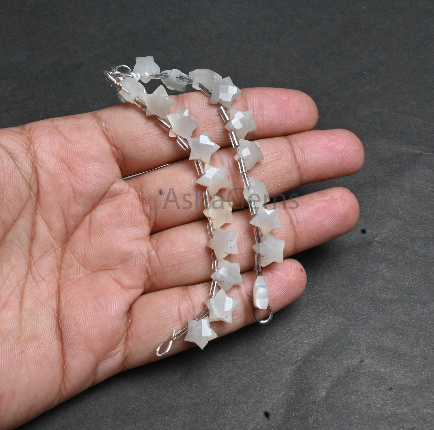 10mm Beautiful Milky moonstone fancy star shape Carving beads, Natural white Moonstone Carved star faceted Briolette bead Jewelry Craft SALE (AG 18868)
