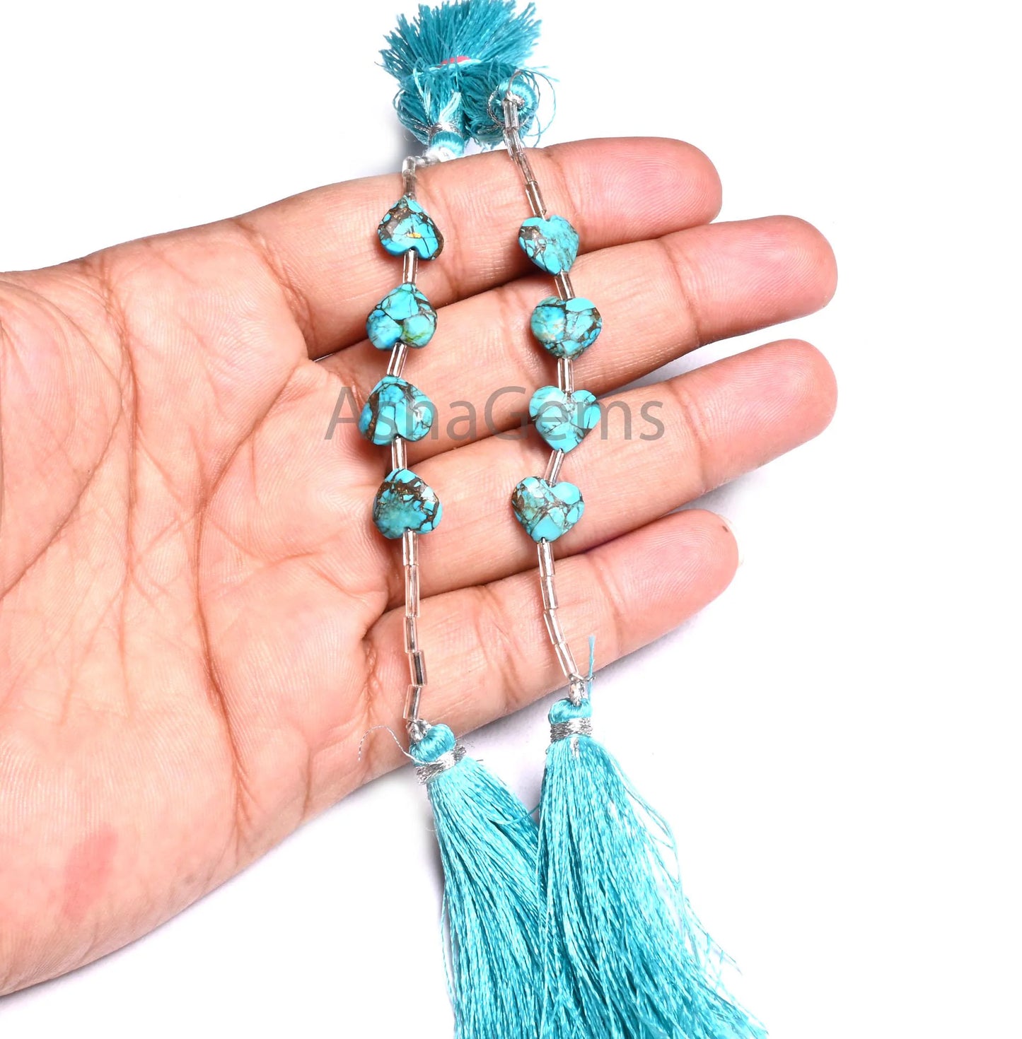 10 mm Fine Copper Turquoise Fancy Heart Carving Beads, Copper Turquoise Faceted Heart Briolette T Drill Turquoise Gemstone Bead Jewelry SALE ( AG 18906 )