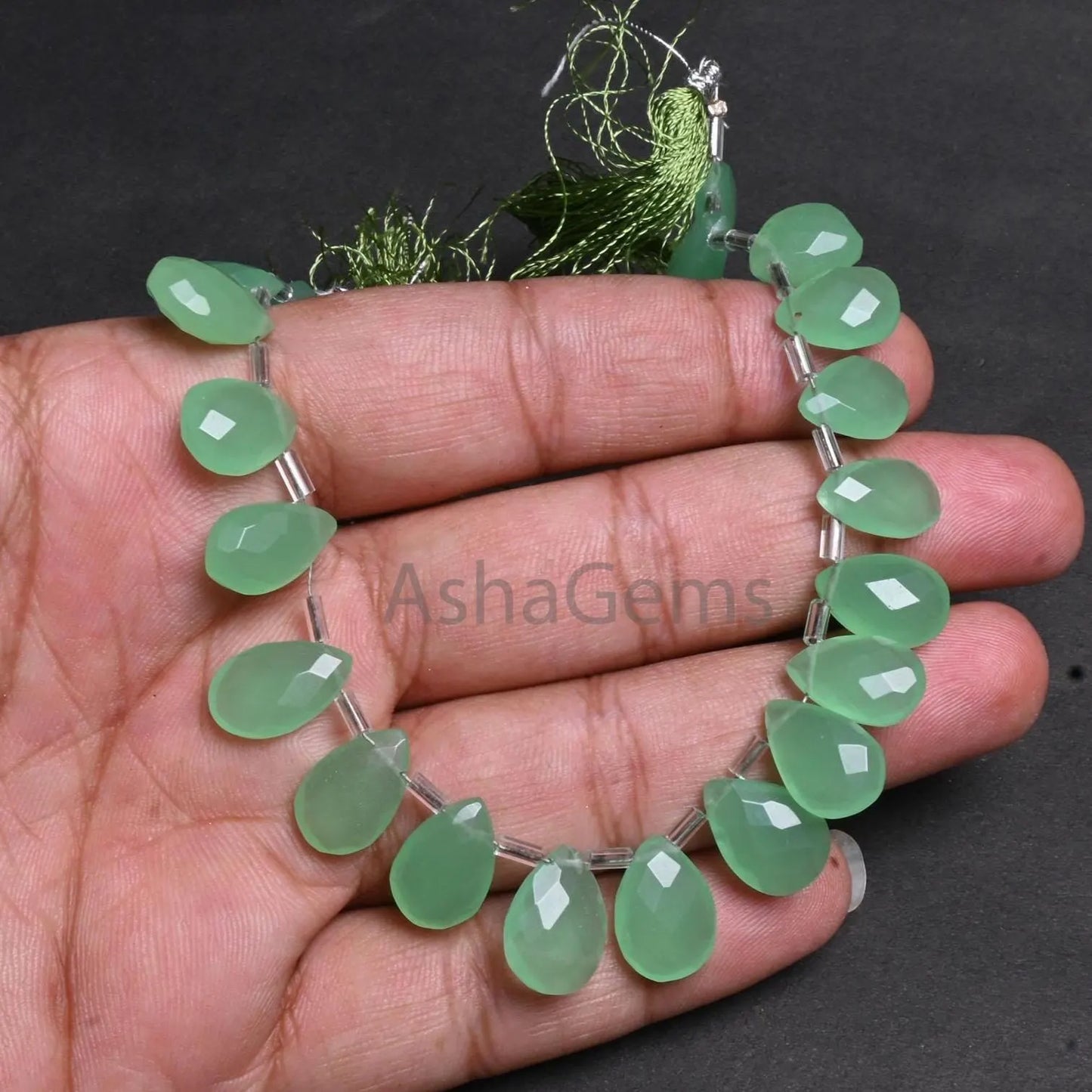 Fine Quality Sea Green Quartz Hydro faceted Pear Shape Beads,9x12.5-10x14 mm Prehnite color Hydro Teardrop Briolette Bead Jewelry Craft SALE (AG 18916)