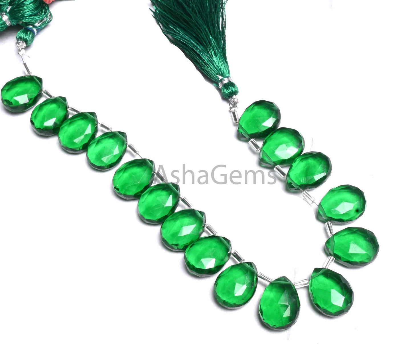 Beautiful Green Quartz Hydro Pears Shape Faceted Beads,12-16 mm AAA Quality Green Emerald Color Hydro Teardrop Briolette Beads Jewelry Craft (AG 18930)