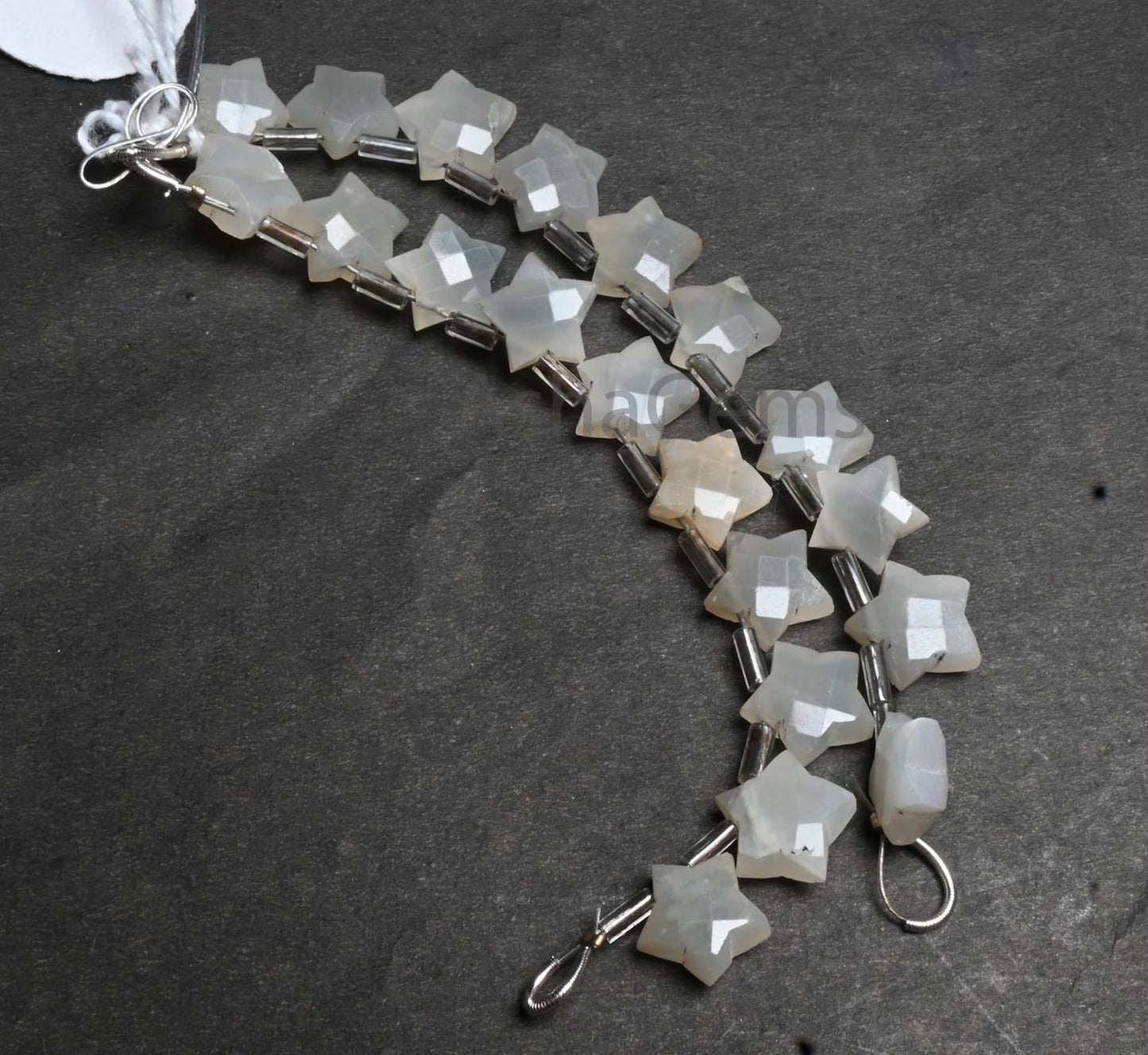 10mm Beautiful Milky moonstone fancy star shape Carving beads, Natural white Moonstone Carved star faceted Briolette bead Jewelry Craft SALE (AG 18868)