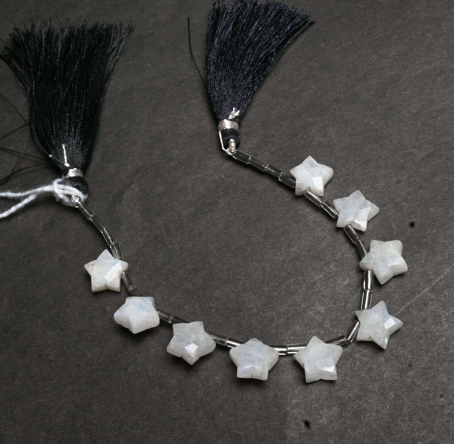 White Rainbow Moonstone Carving Star Gemstone Fancy Beads, Natural Flash Rainbow Carved Star faceted Moonstone Carve Briolette Beads Jewelry (AG 18871)