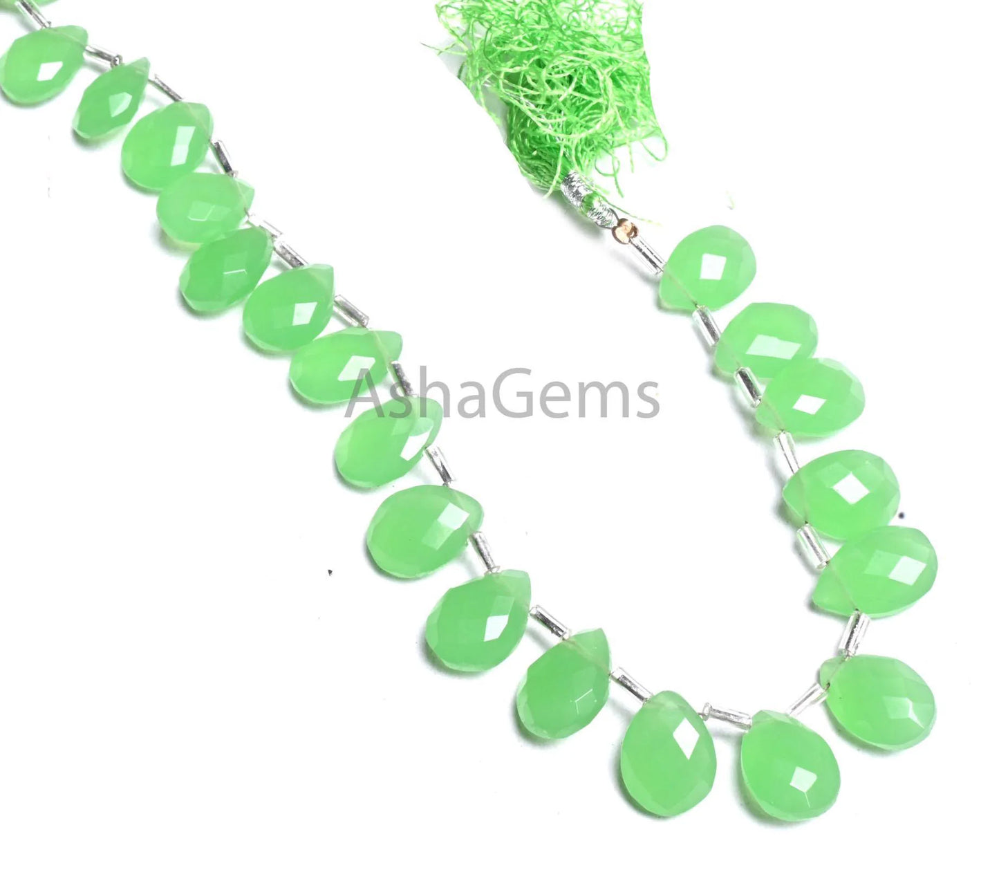 AAA Green Quartz Hydro faceted Pears Shape Beads,9" Fine Chryso Green Chalcedony Color Hydro Teardrop Briolette Side Drill Bead Jewelry SALE (AG 18899)