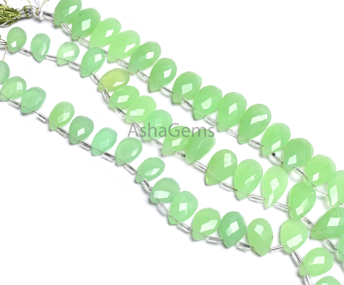 Beautiful Chryso Green Chalcedony Hydro faceted Pears Shape Beads, Fine Opaque Green Quartz Hydro Teardrop Briolette Bead Jewelry Craft SALE (AG 18909)