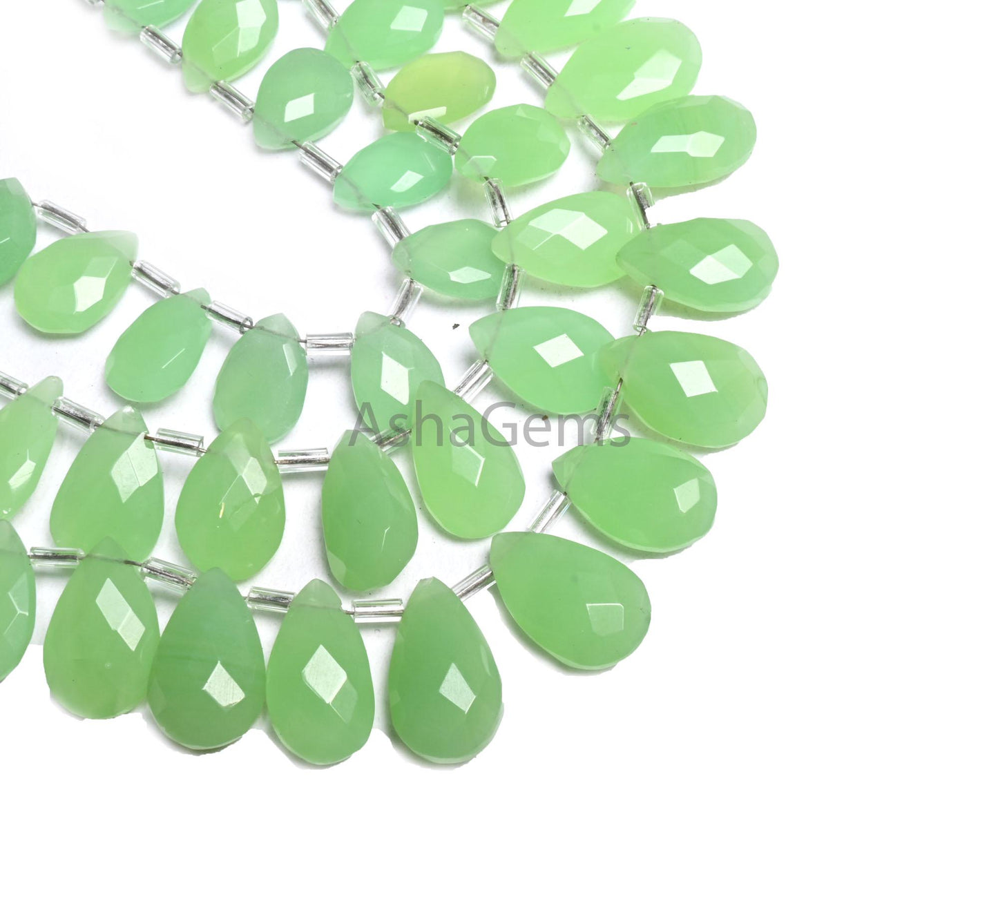 Beautiful Chryso Green Chalcedony Hydro faceted Pears Shape Beads, Fine Opaque Green Quartz Hydro Teardrop Briolette Bead Jewelry Craft SALE (AG 18909)