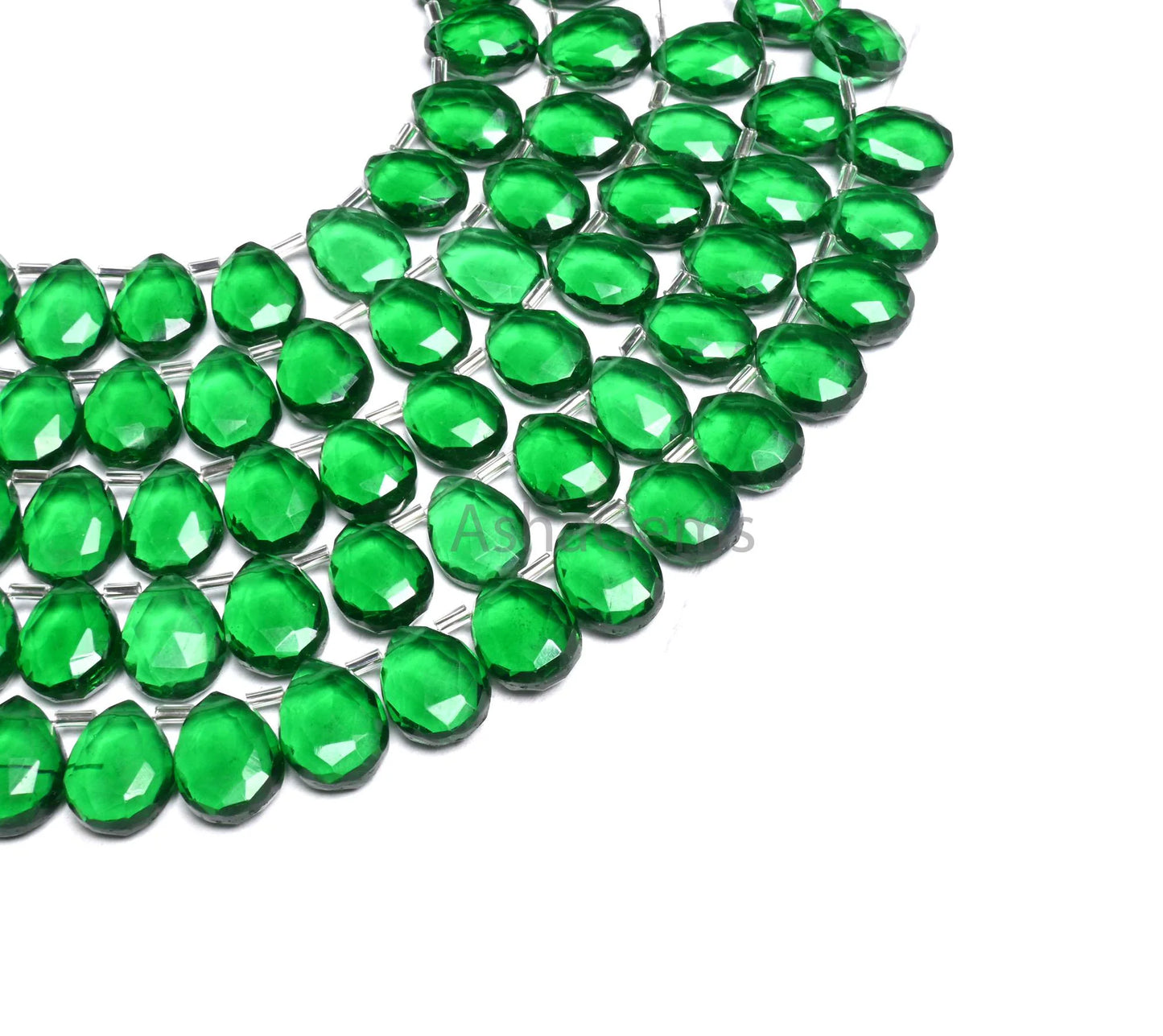 Beautiful Green Quartz Hydro Pears Shape Faceted Beads,12-16 mm AAA Quality Green Emerald Color Hydro Teardrop Briolette Beads Jewelry Craft (AG 18930)