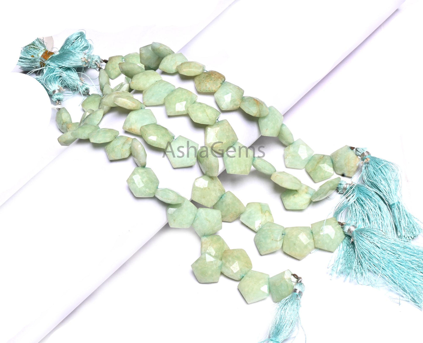 Natural Amazonite Fancy Hexagon Shape Gemstone Loose Beads,8" Beautiful Light Blue Amazonite Faceted Star Briolette Amazonite Beads Jewelry (AG 18936)