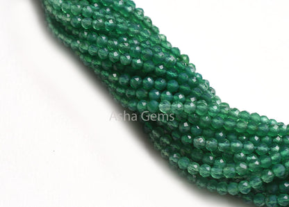 13" Strand AAA Quality Green Onyx Micro Cut Gemstone beads,2.5mm Shaded Green onyx Machine Cut Rondelle Faceted Bead Onyx Beads Jewelry SALE