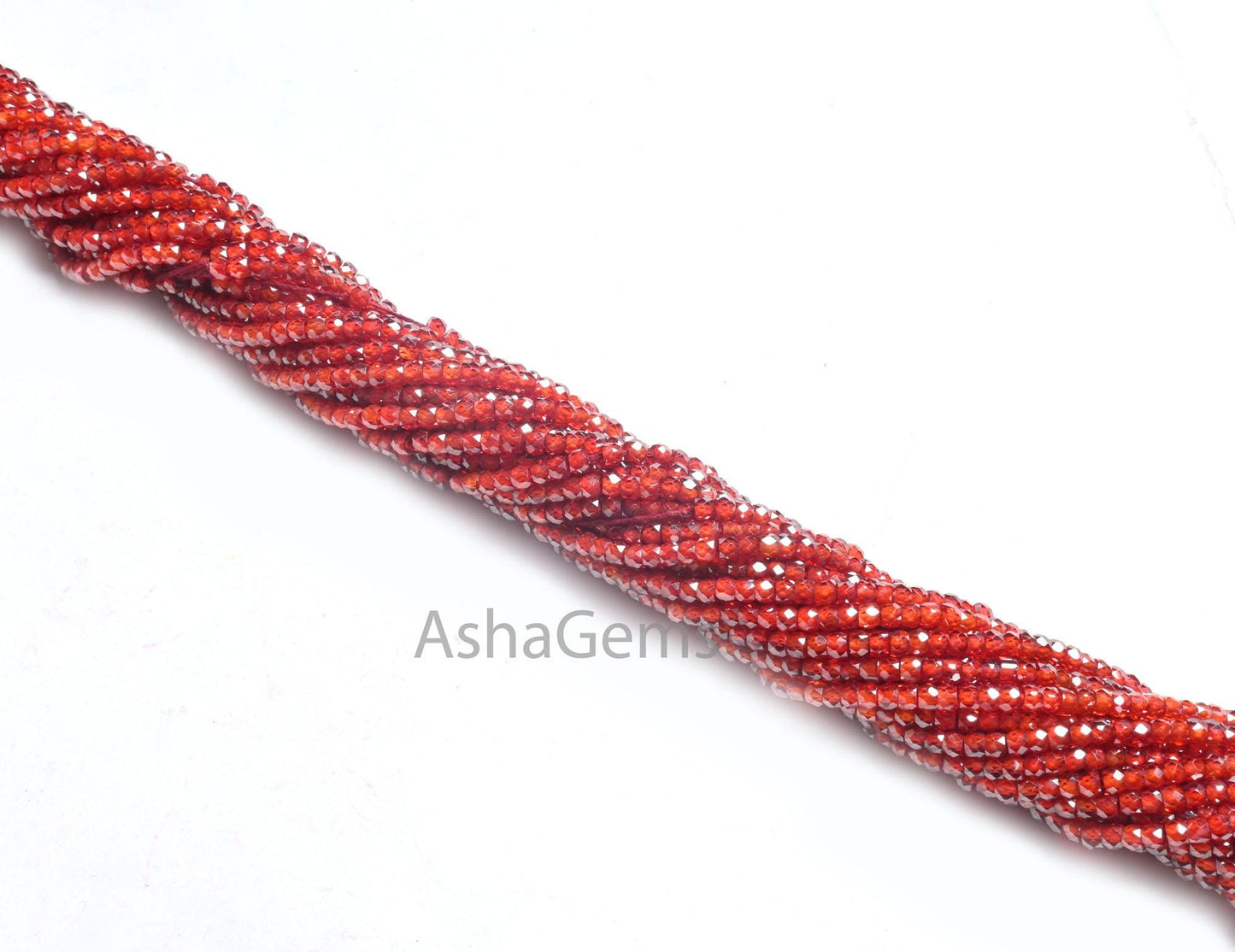 13" Beautiful Zircon Micro Cut Rondelle Faceted Tiny Gemstone Beads,2.5 mm AAA Quality Red Orange Cubic Zircon Machine Cut Bead Jewelry SALE