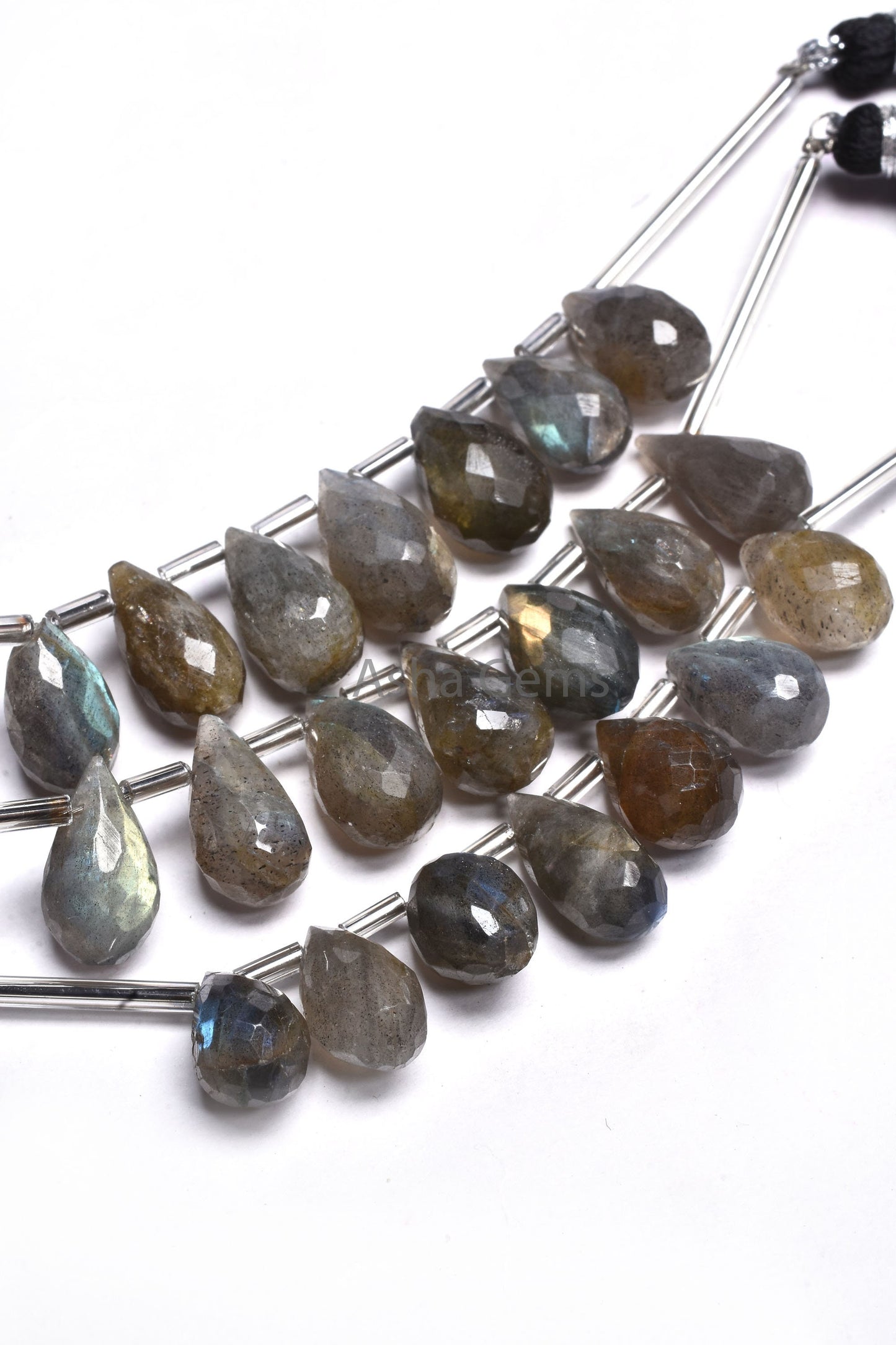 Natural Blue fire labradorite faceted drops shape beads, black rainbow Teardrop Side Drill Gemstone Beads Labradorite Drop bead jewelry SALE