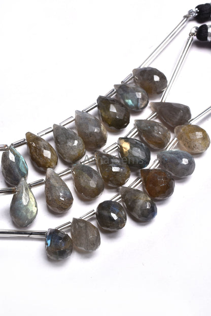 Natural Blue fire labradorite faceted drops shape beads, black rainbow Teardrop Side Drill Gemstone Beads Labradorite Drop bead jewelry SALE